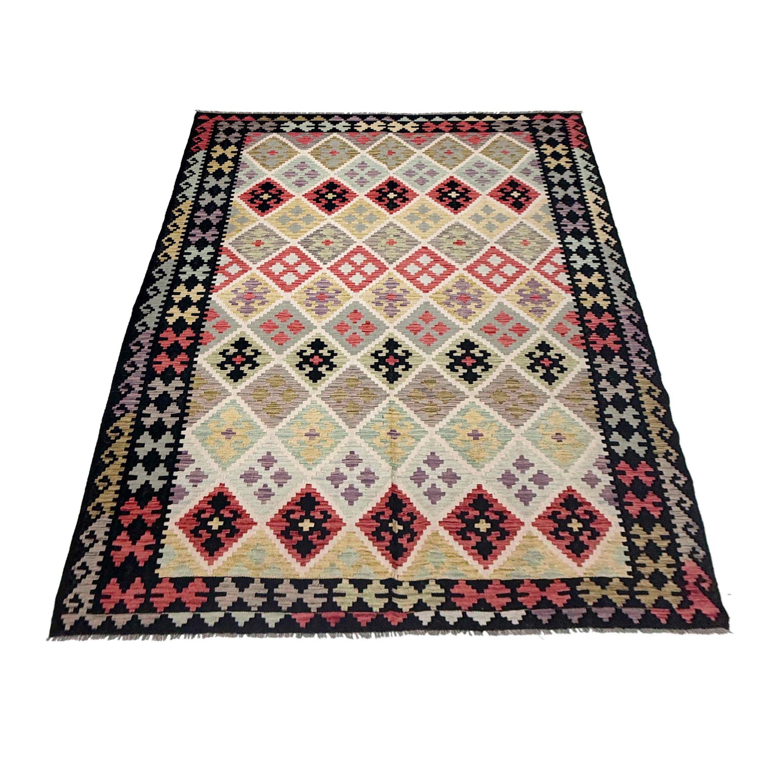 Handmade Multi Kilim Geometric 7x10 ft