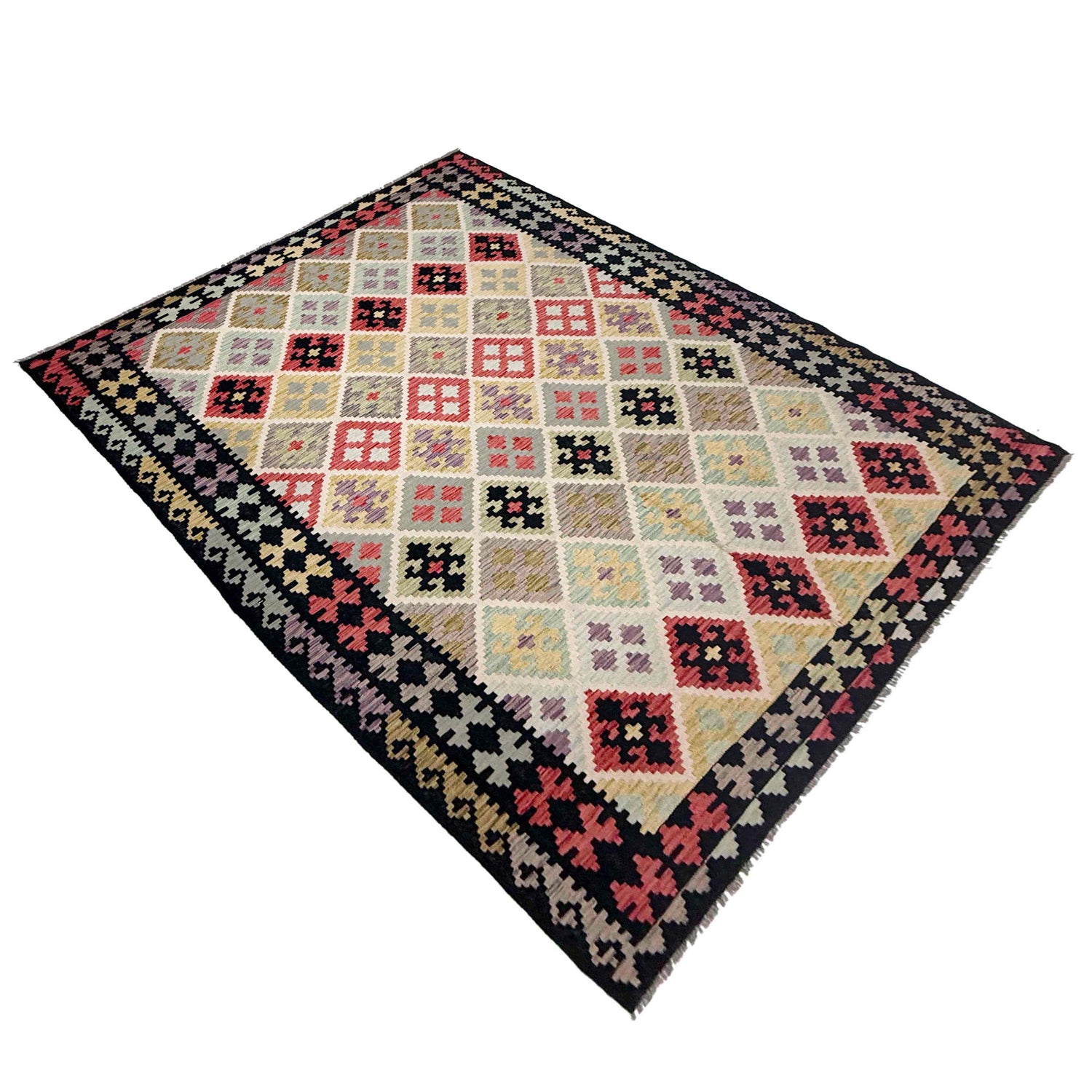 Handmade Multi Kilim Geometric 7x10 ft