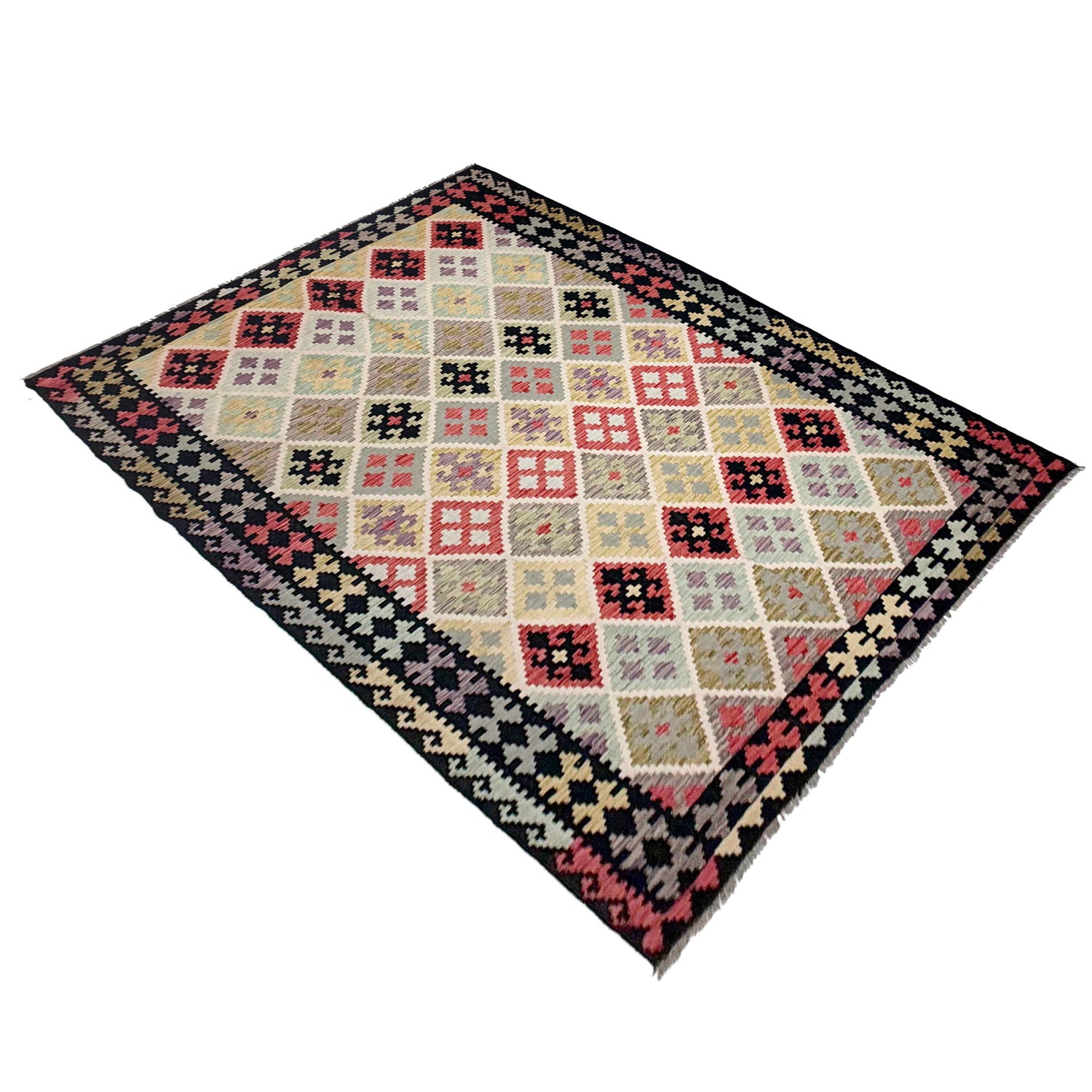 Handmade Multi Kilim Geometric 7x10 ft