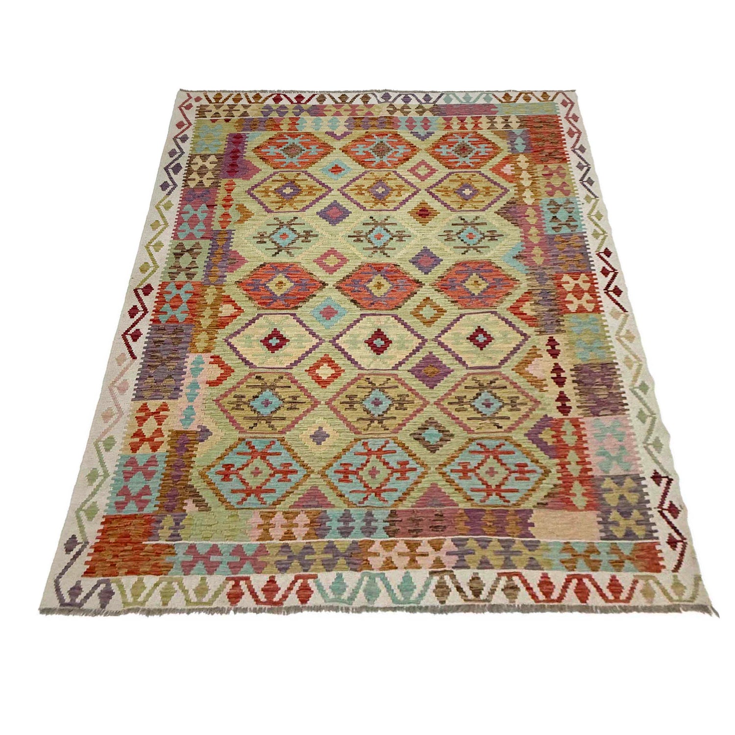 Handmade Multi Kilim Geometric 7x10 ft