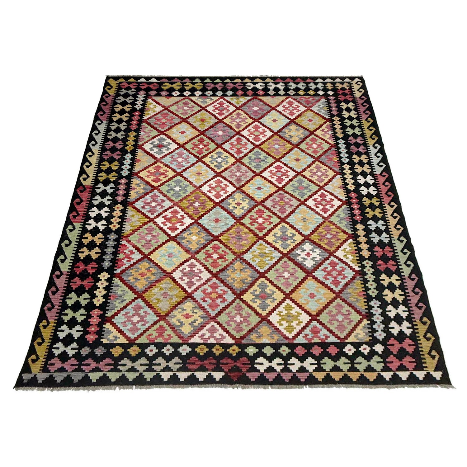 Handmade Multi Kilim Geometric 7x10 ft