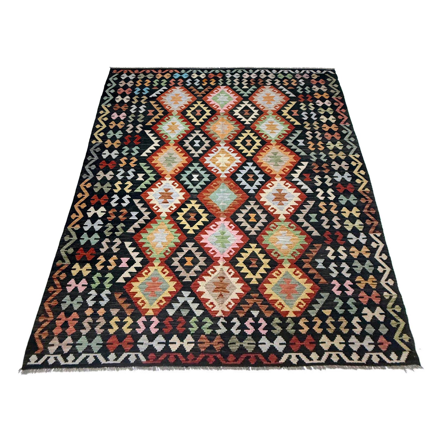Handmade Multi Kilim Geometric 7x10 ft
