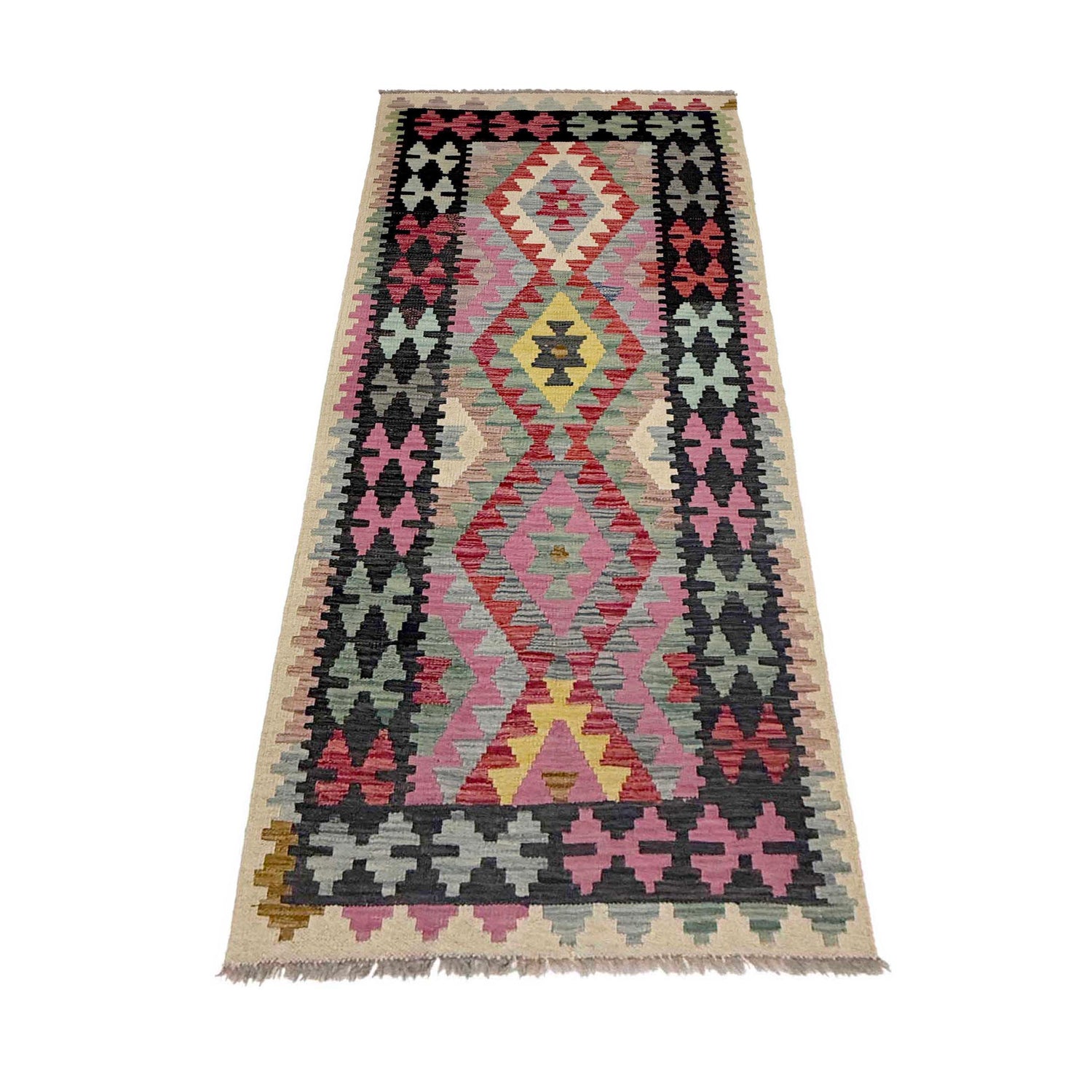 Handmade Multi Kilim Geometric 6' Runner
