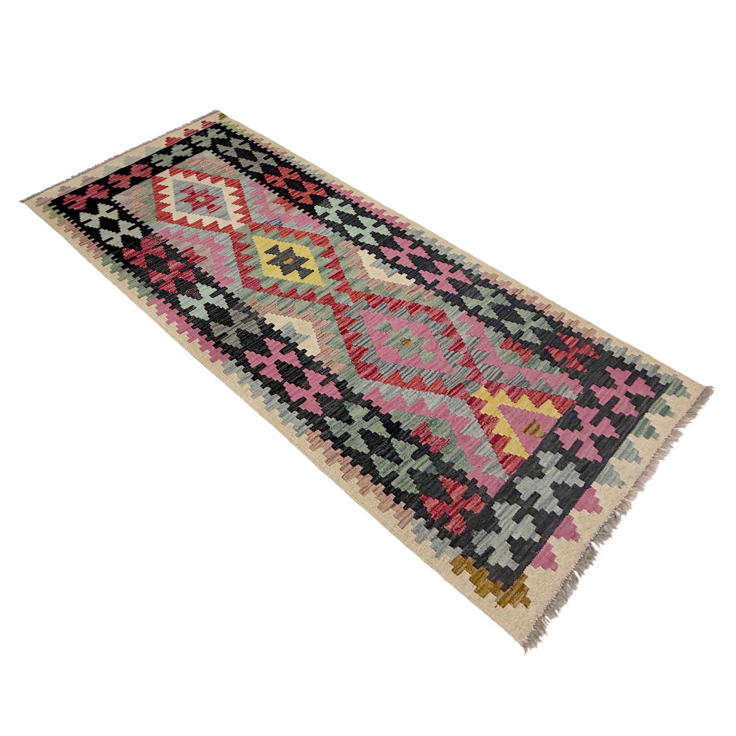 Handmade Multi Kilim Geometric 6' Runner