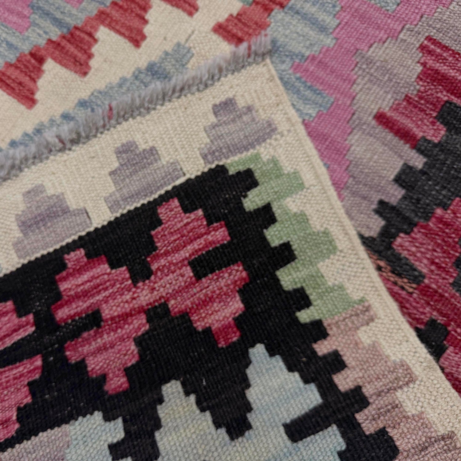 Handmade Multi Kilim Geometric 6' Runner