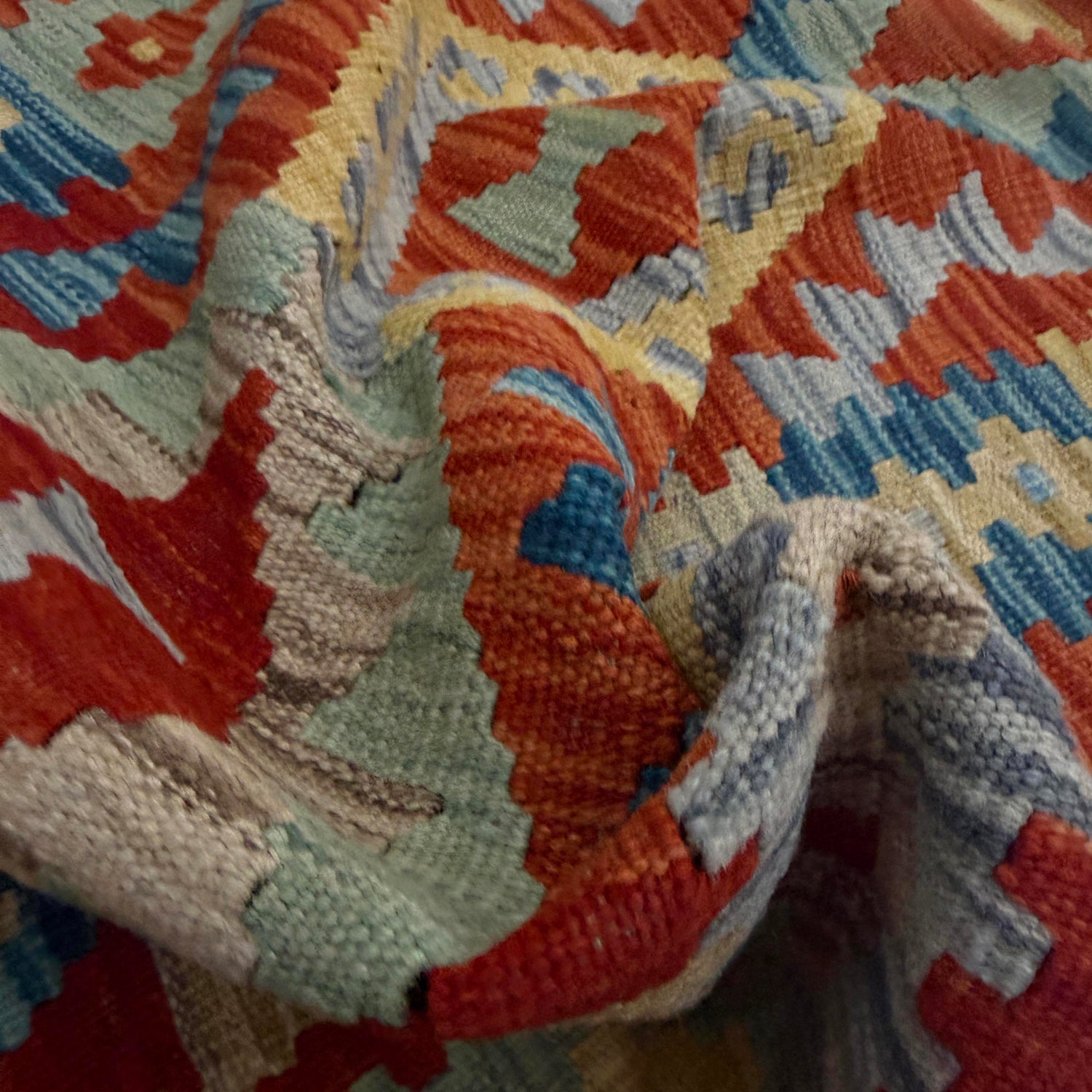 Handmade Multi Kilim Geometric 10' Runner
