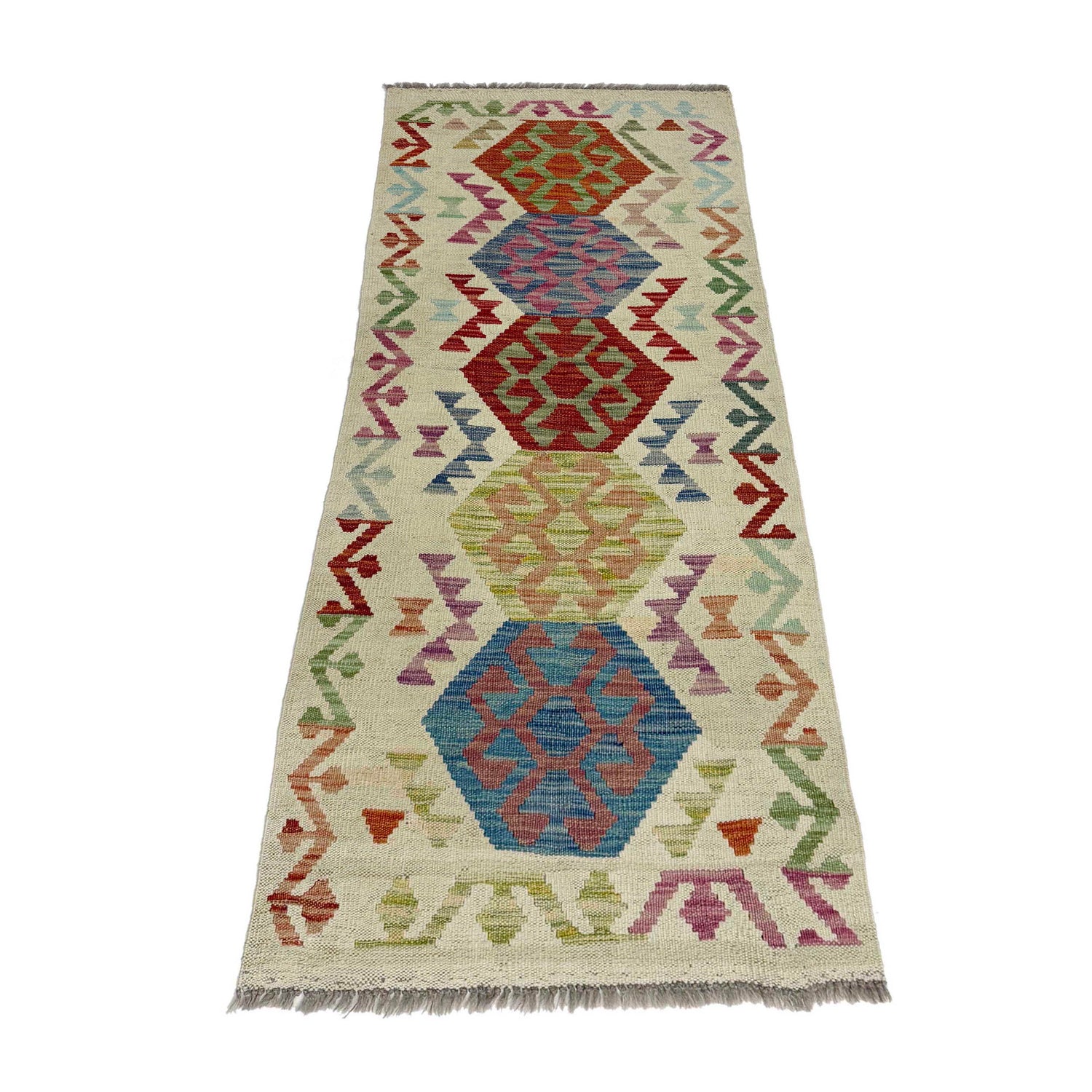Handmade Multi Kilim Geometric 6' Runner