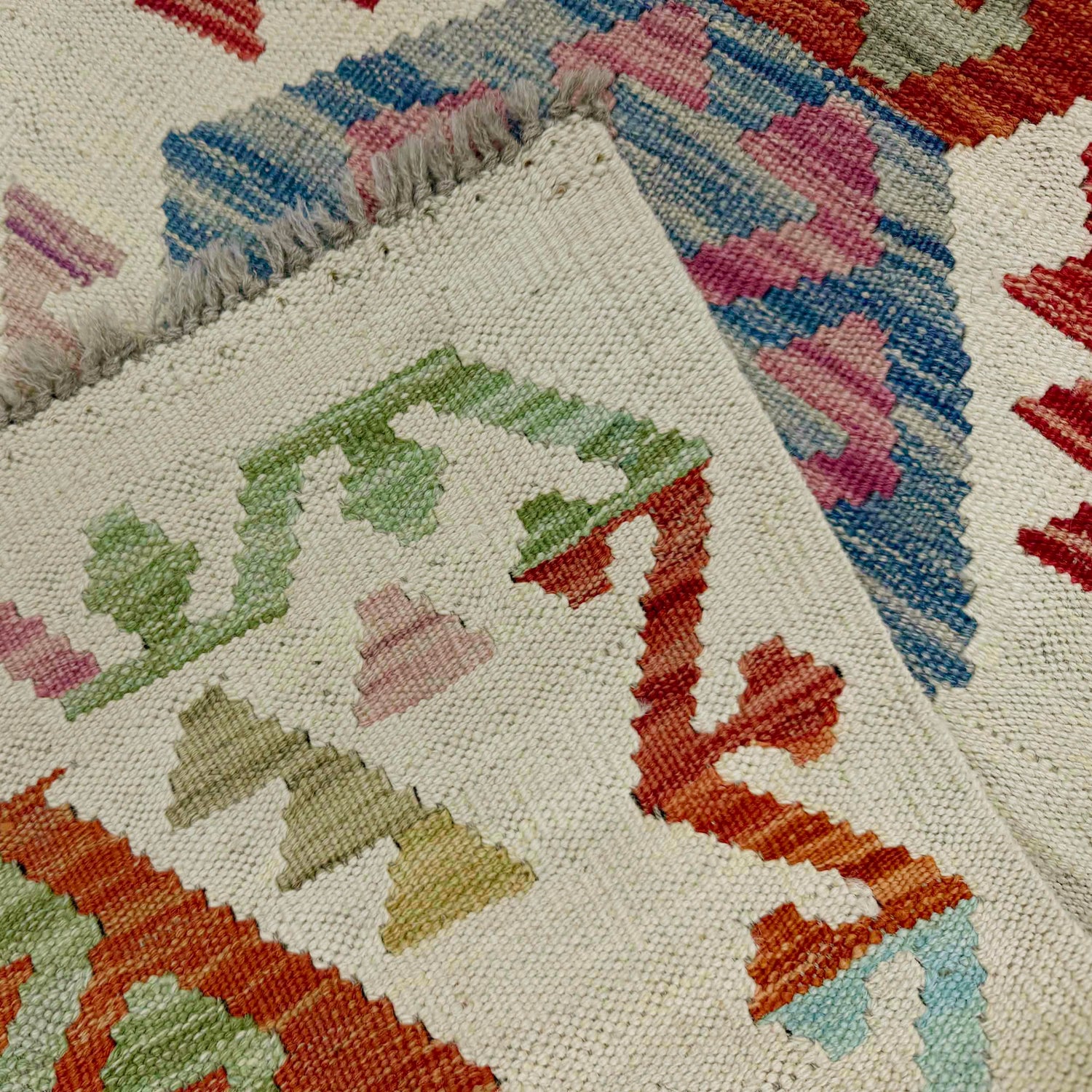 Handmade Multi Kilim Geometric 6' Runner