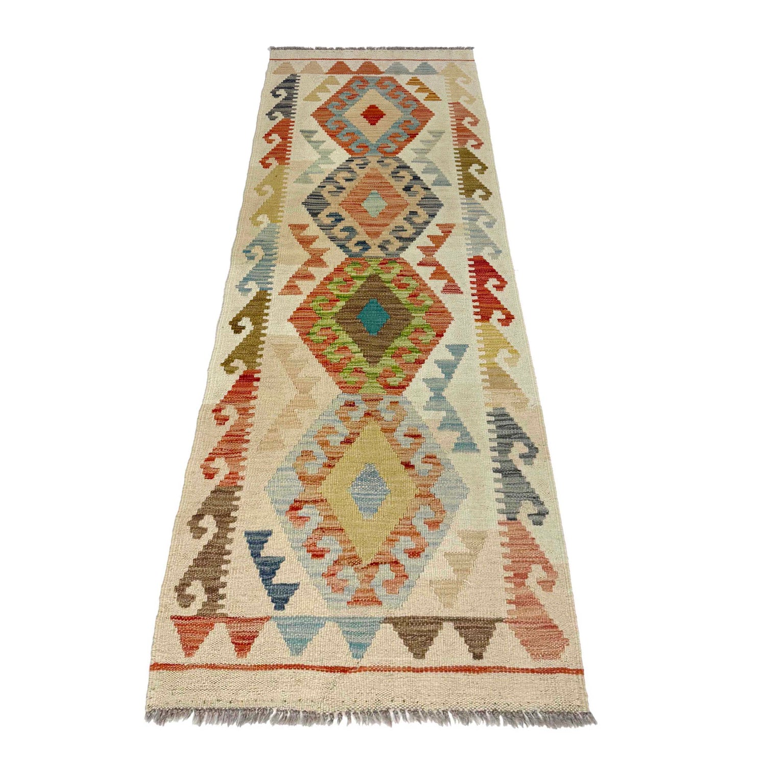 Handmade Multi Kilim Geometric 6' Runner
