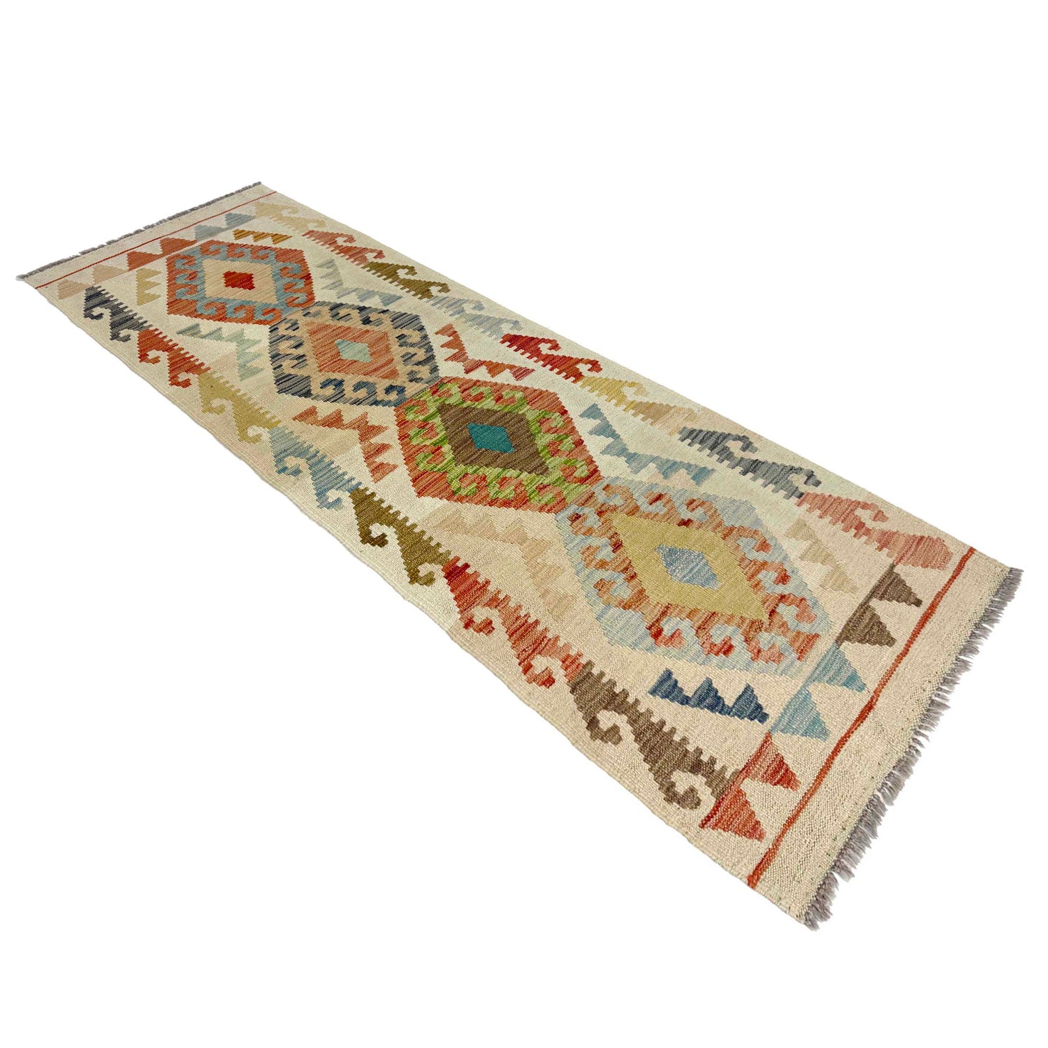 Handmade Multi Kilim Geometric 6' Runner