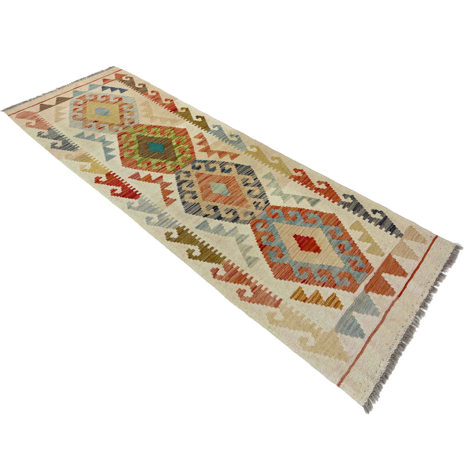 Handmade Multi Kilim Geometric 6' Runner