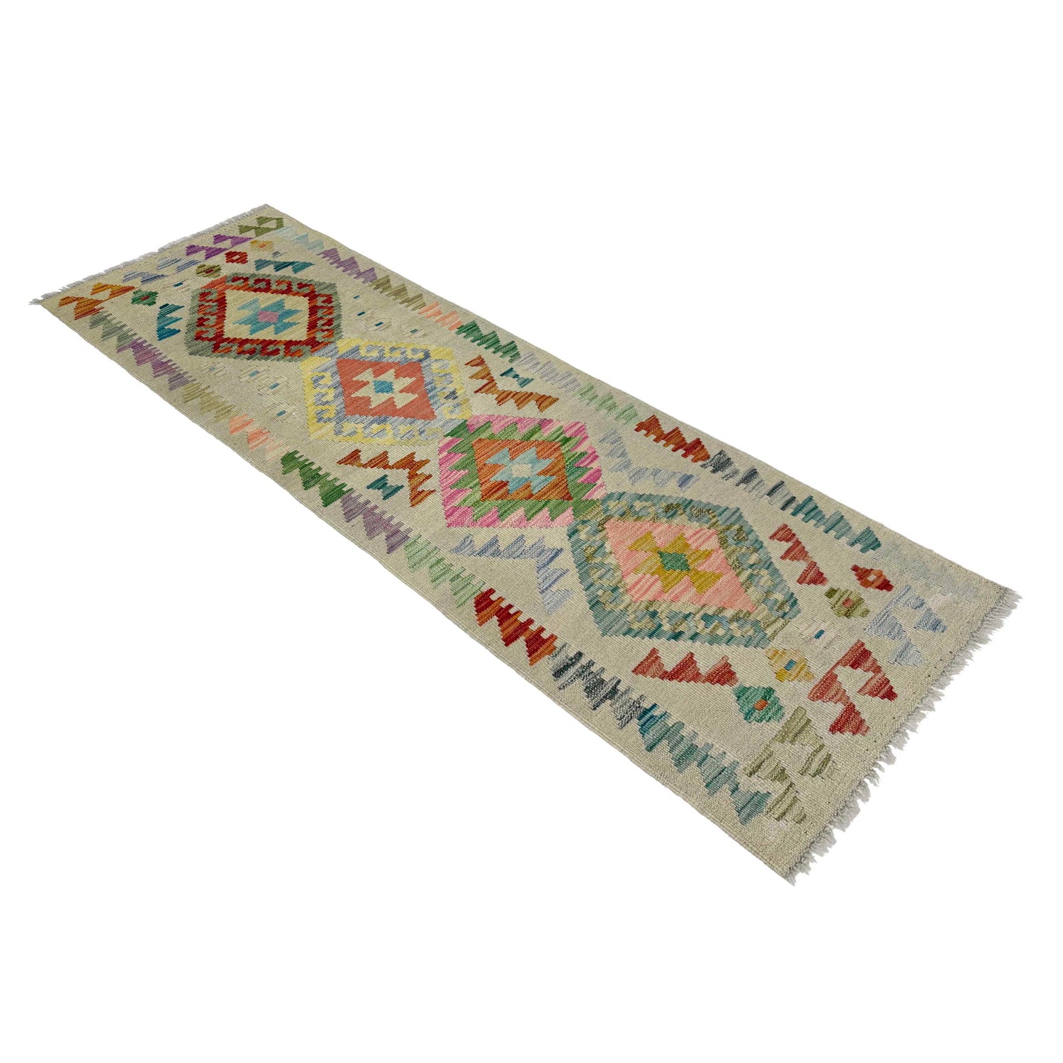 Handmade Multi Kilim Geometric 6' Runner
