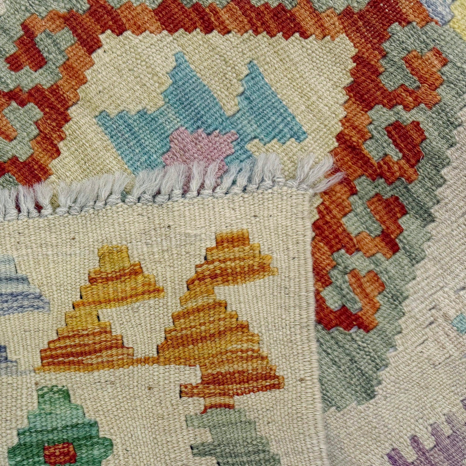 Handmade Multi Kilim Geometric 6' Runner