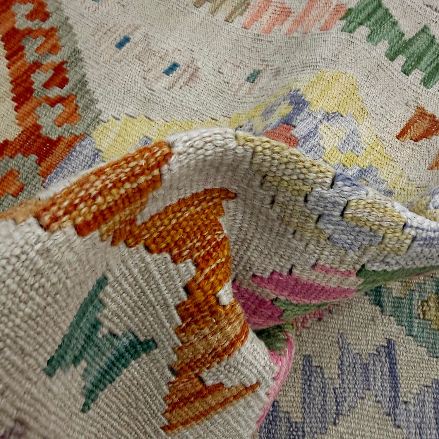 Handmade Multi Kilim Geometric 6' Runner