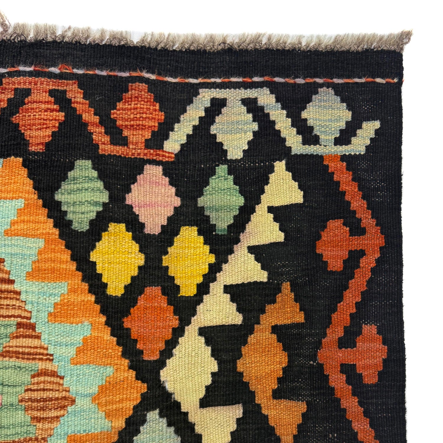 Handmade Multi Kilim Geometric 16' Runner