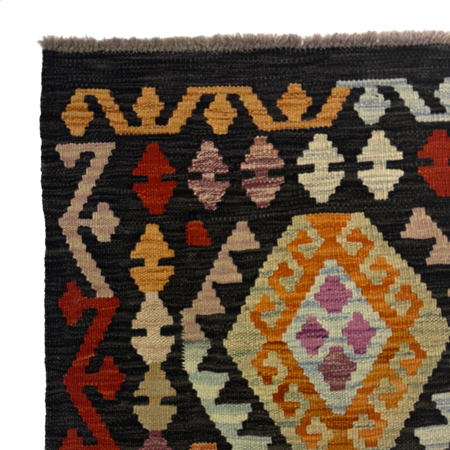 Handmade Multi Kilim Geometric 10' Runner
