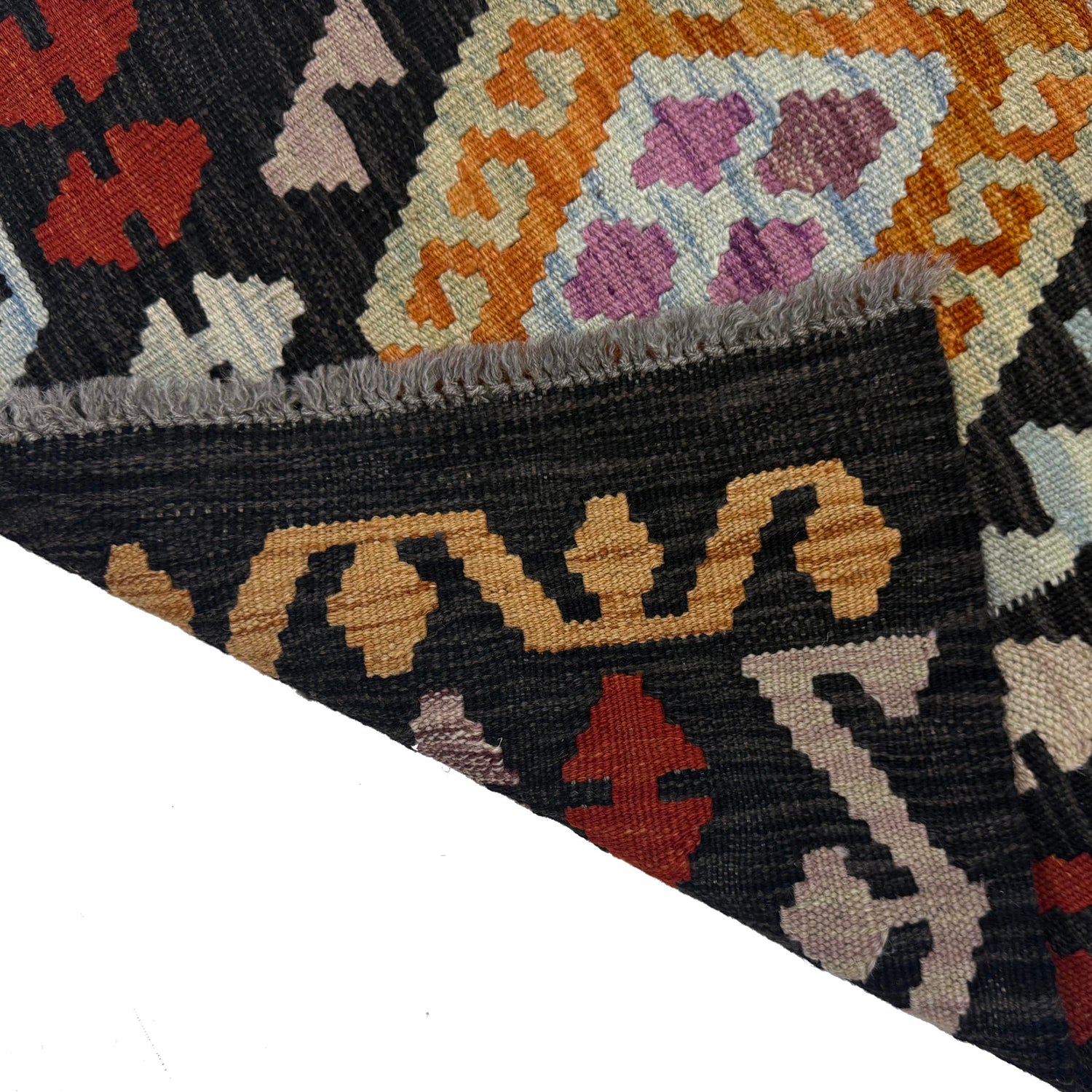 Handmade Multi Kilim Geometric 10' Runner