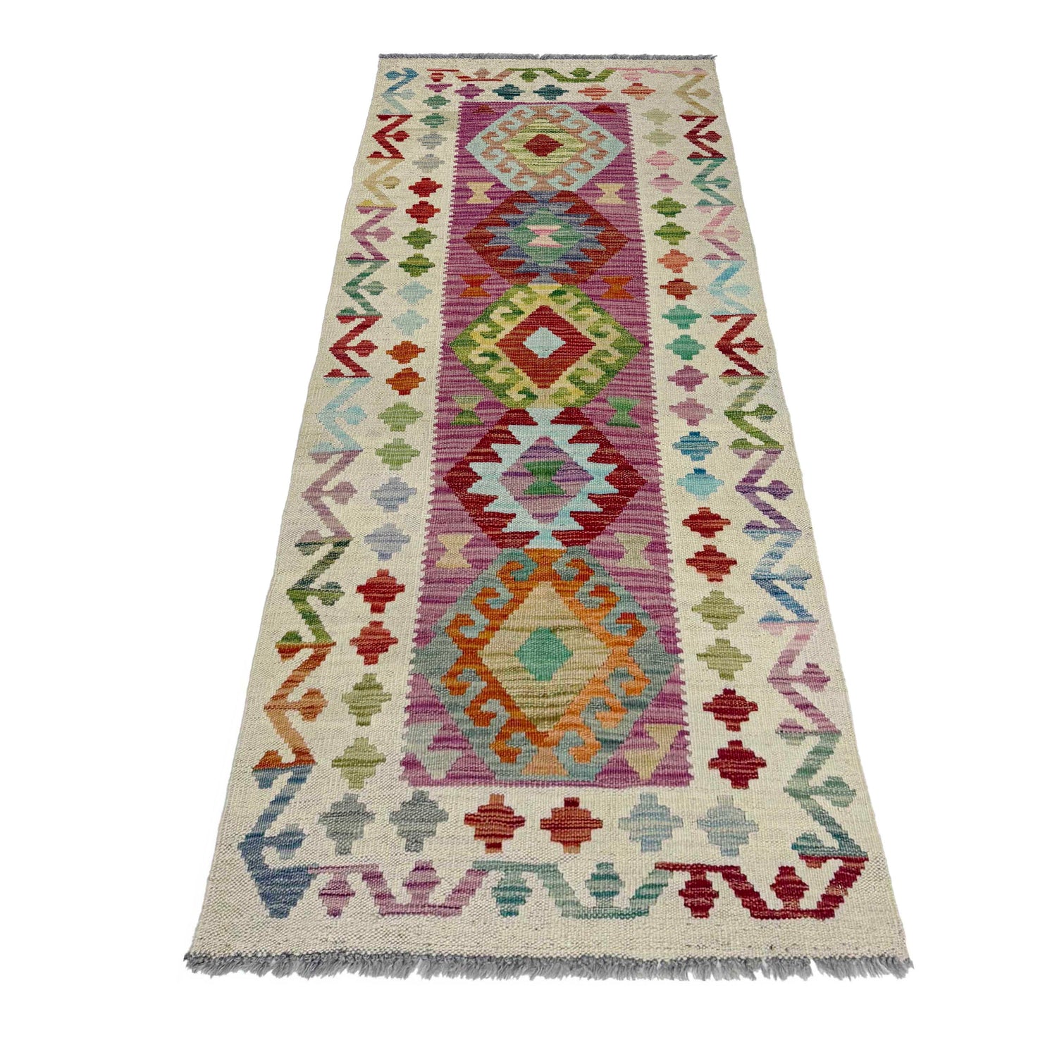 Handmade Multi Kilim Geometric 6' Runner