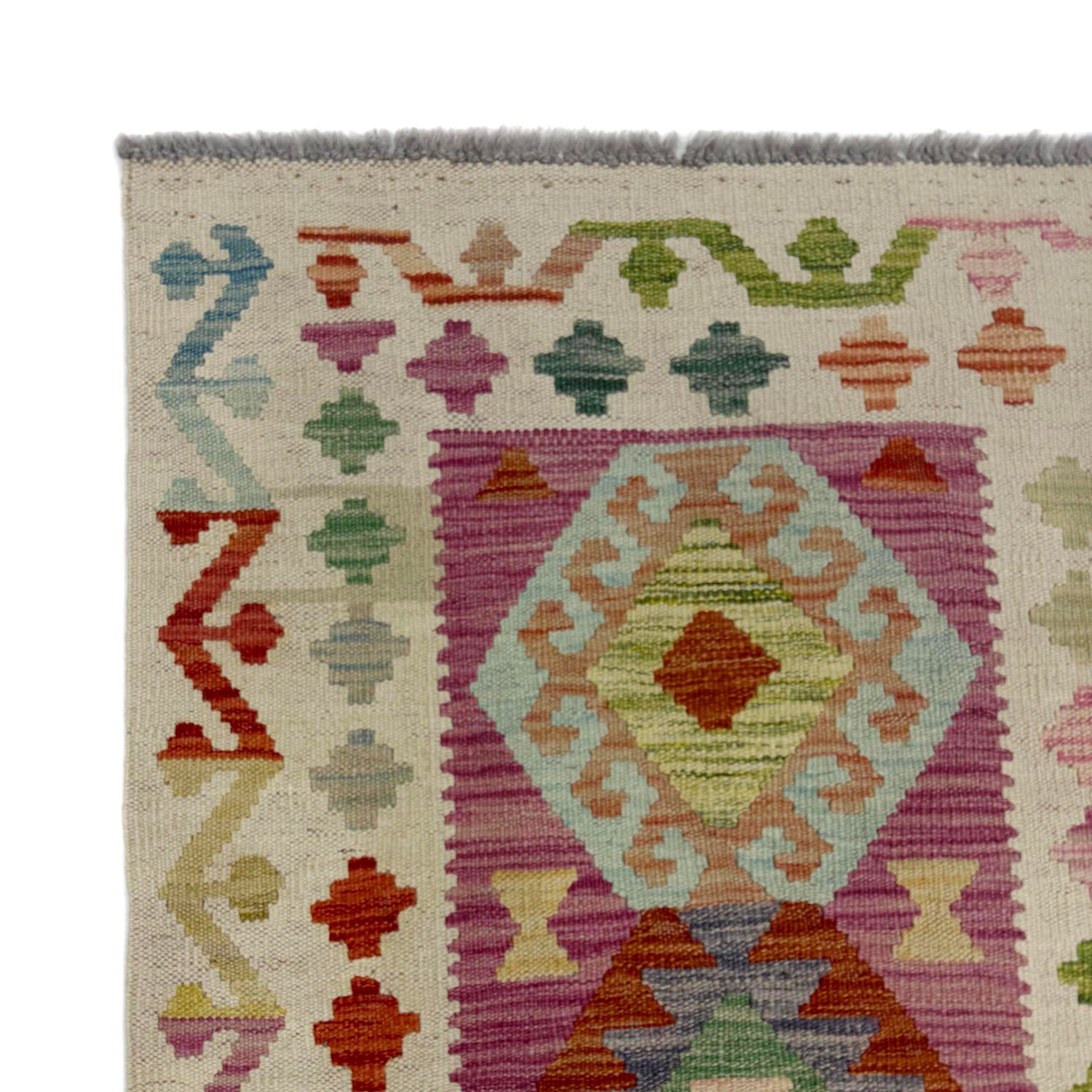 Handmade Multi Kilim Geometric 6' Runner
