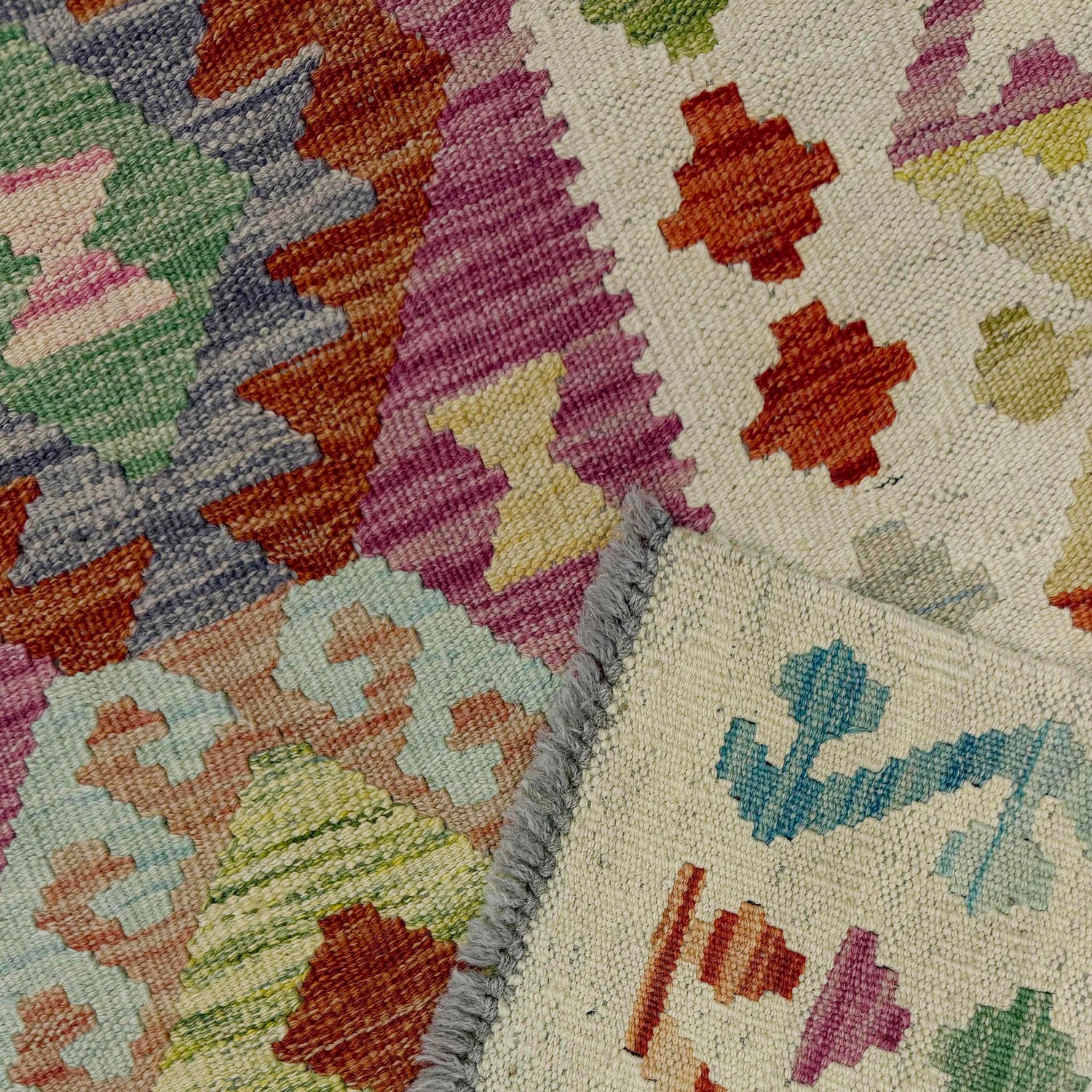 Handmade Multi Kilim Geometric 6' Runner