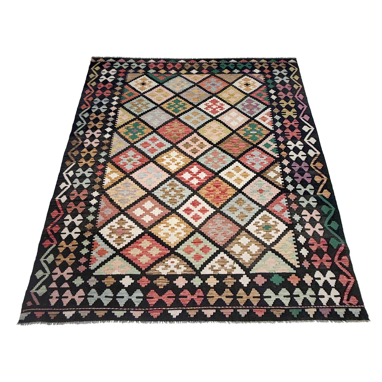 Handmade Multi Kilim Geometric 7x10 ft