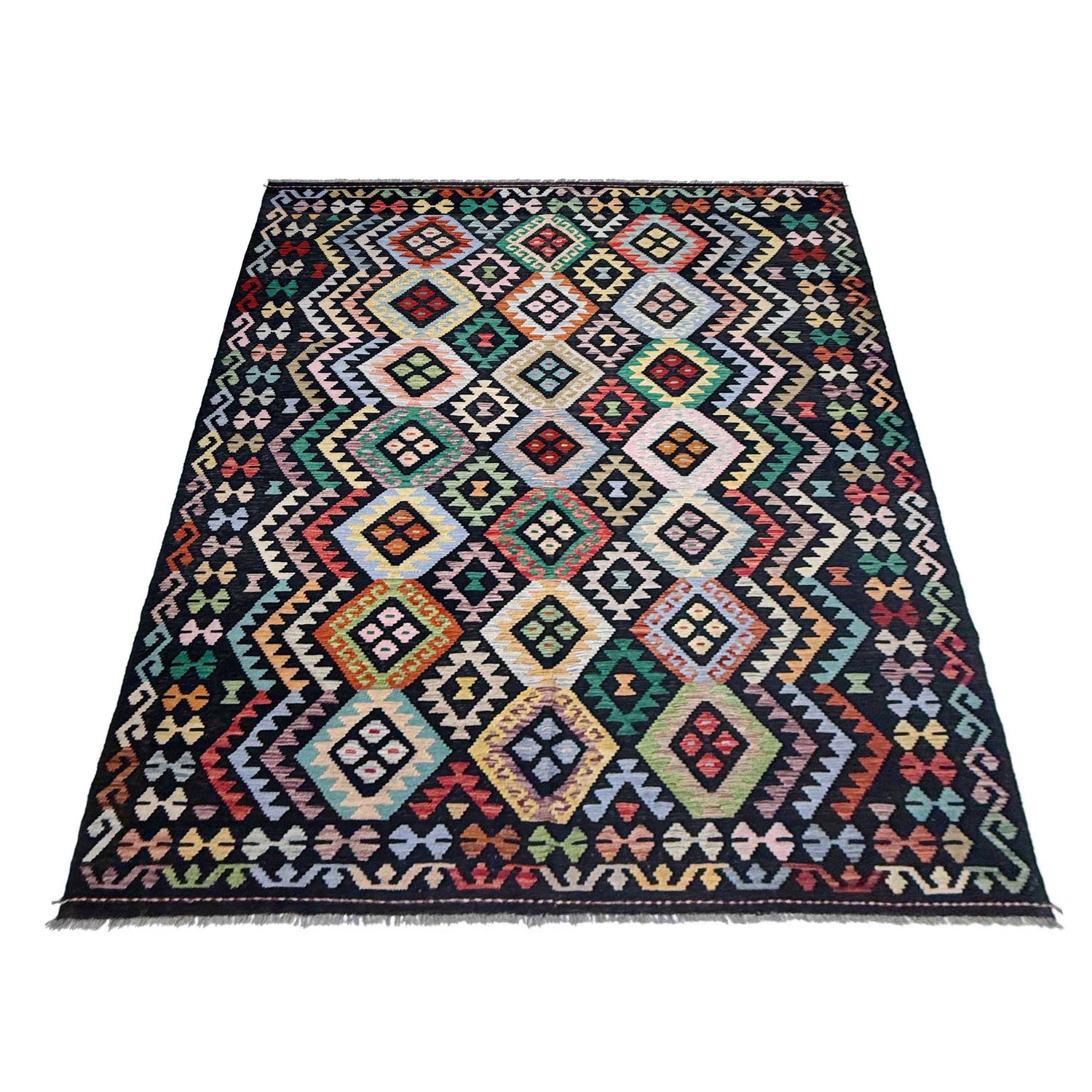 Handmade Multi Kilim Geometric 7x10 ft