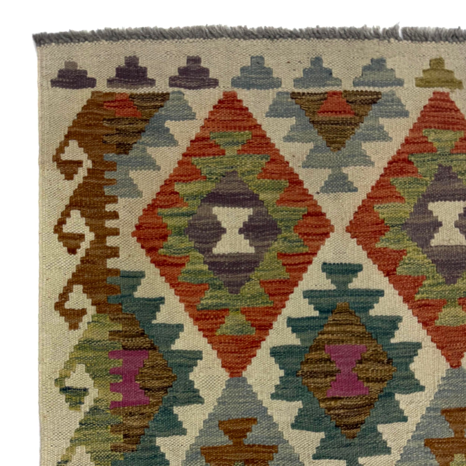 Handmade Multi Kilim Geometric 10' Runner