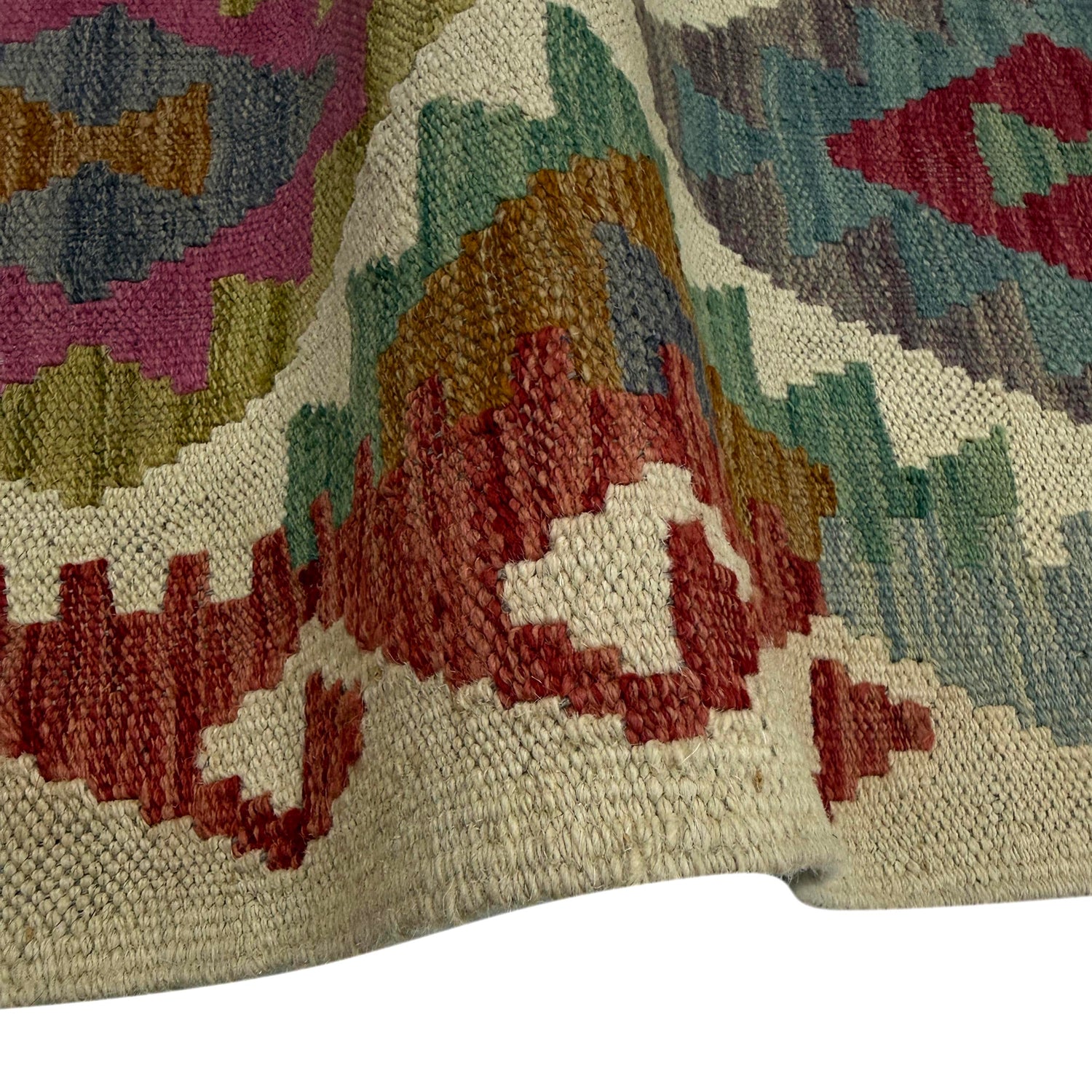 Handmade Multi Kilim Geometric 10' Runner