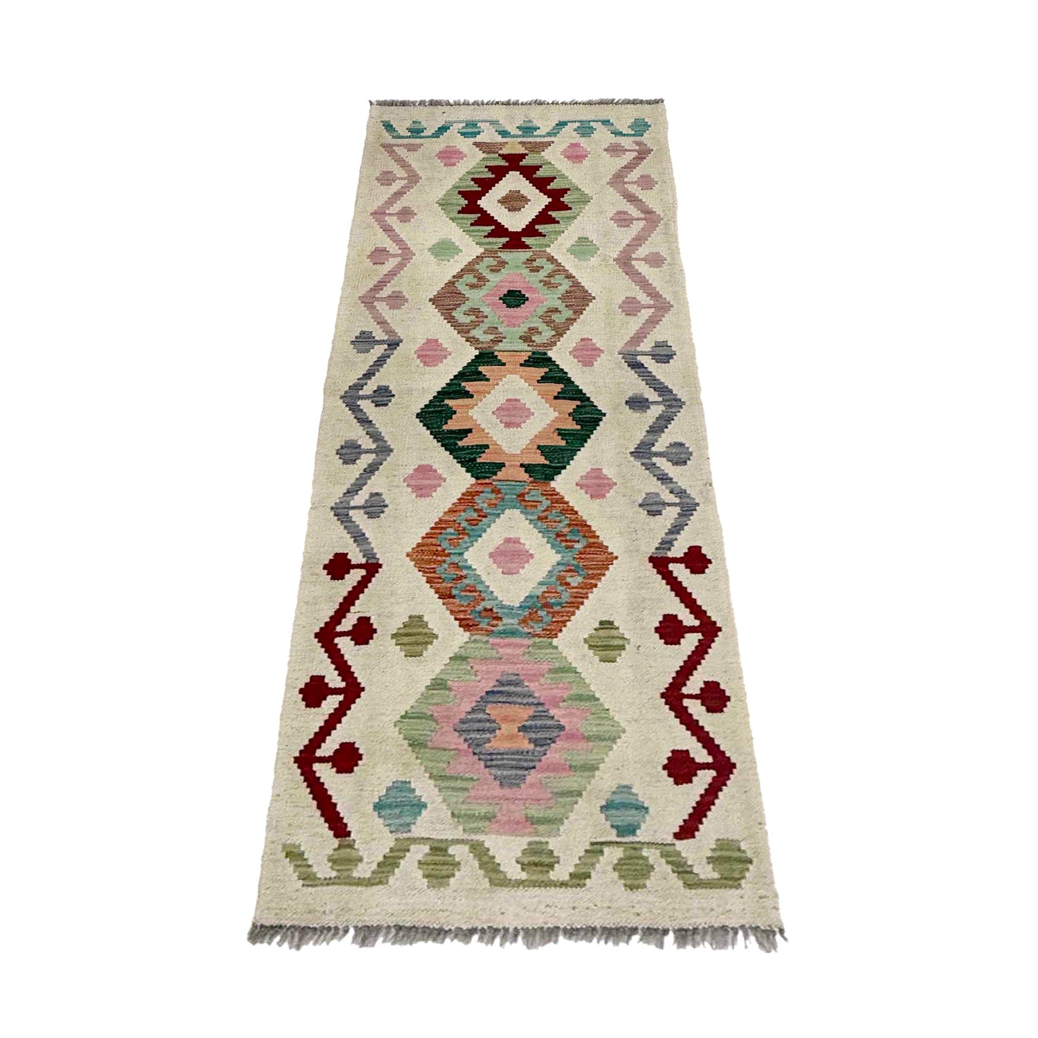 Handmade Multi Kilim Geometric 6' Runner