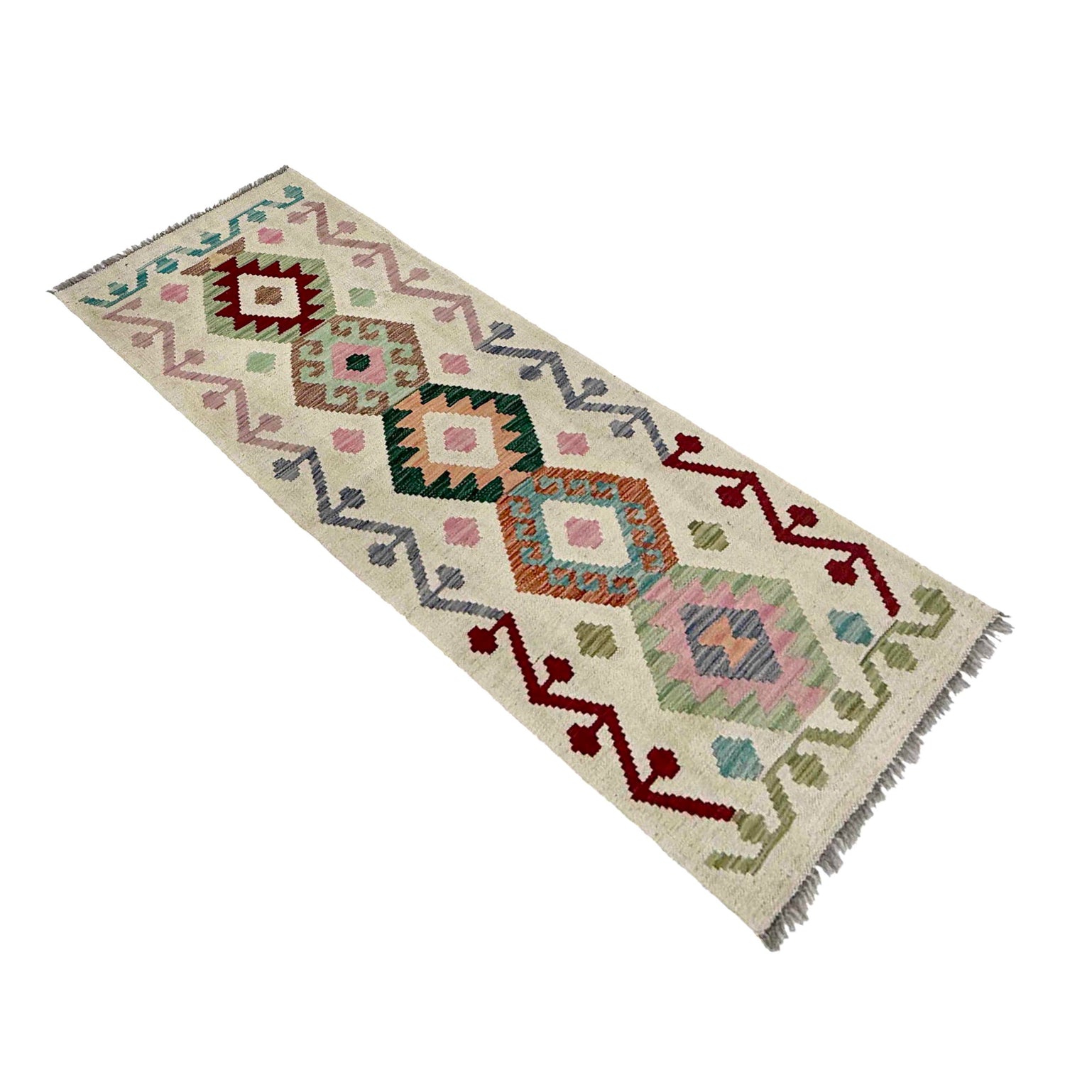 Handmade Multi Kilim Geometric 6' Runner