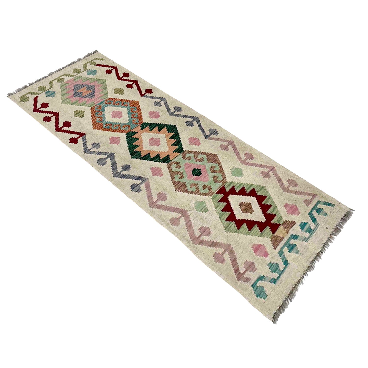 Handmade Multi Kilim Geometric 6' Runner