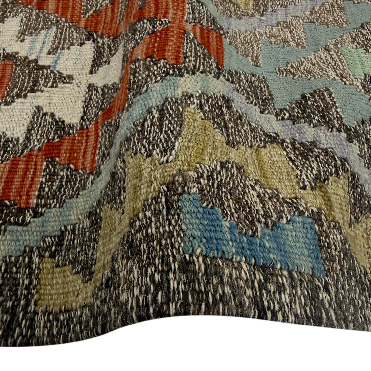 Handmade Multi Kilim Geometric 13' Runner