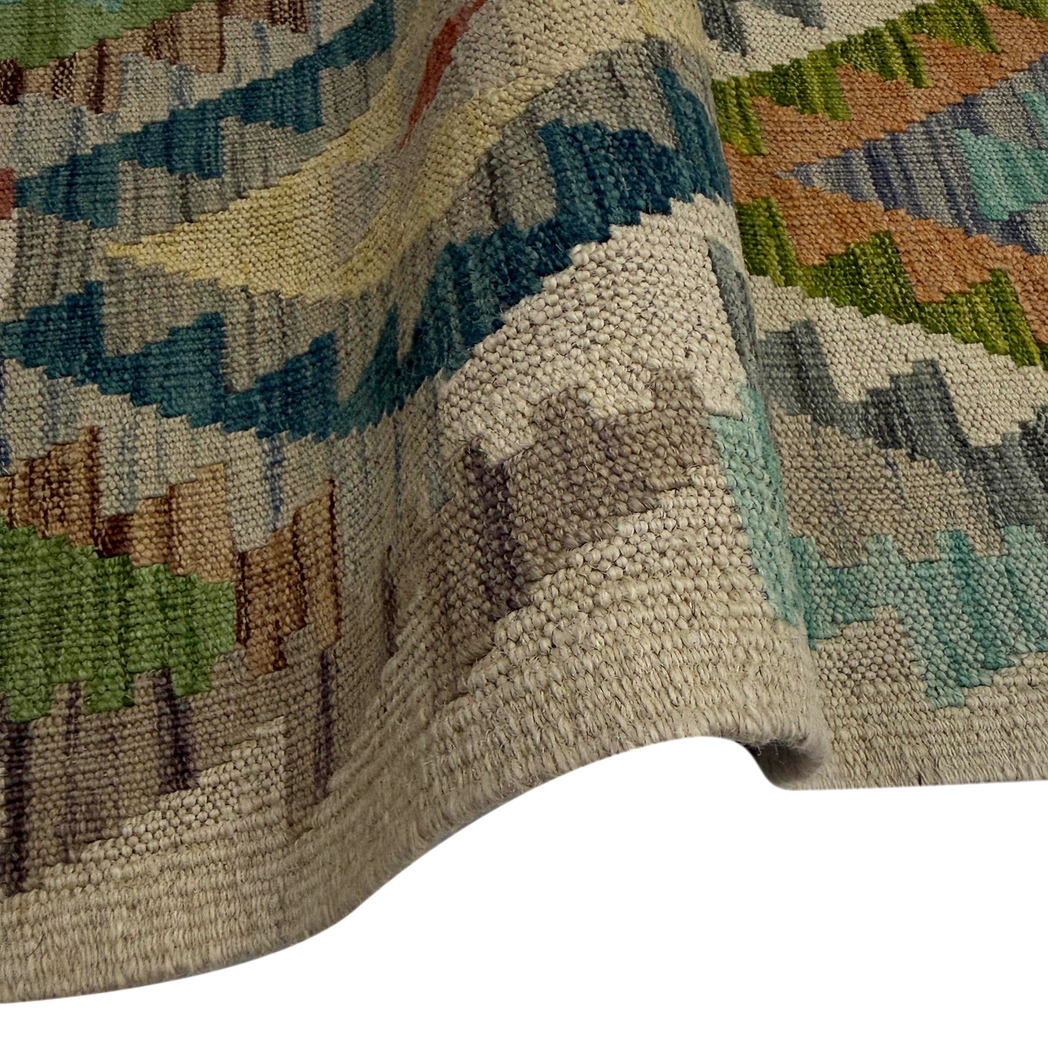 Handmade Multi Kilim Geometric 10' Runner