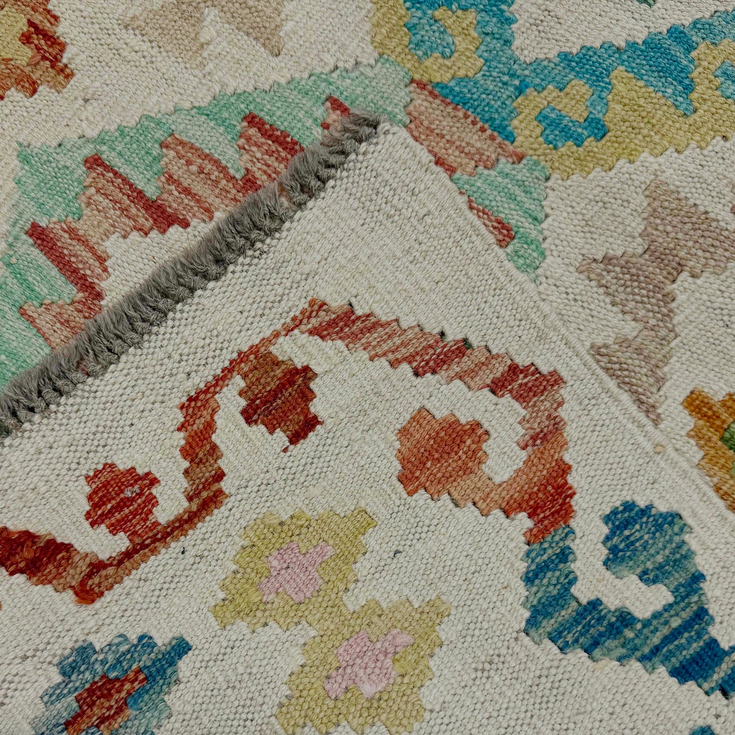 Handmade Multi Kilim Geometric 10' Runner