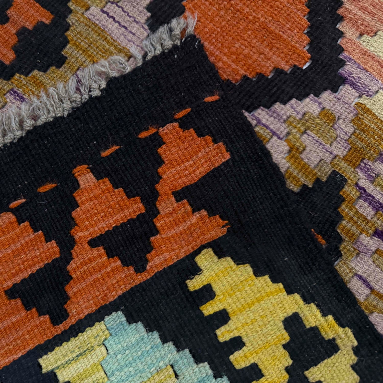 Handmade Multi Kilim Geometric 10' Runner