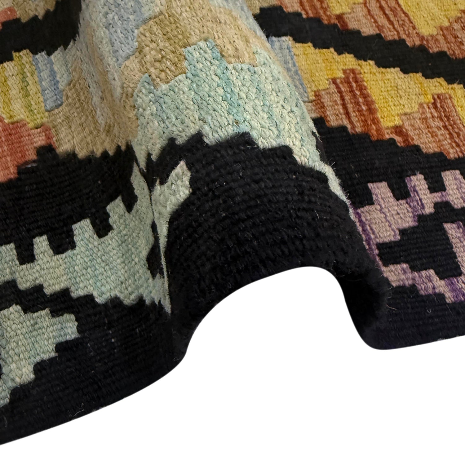 Handmade Multi Kilim Geometric 10' Runner