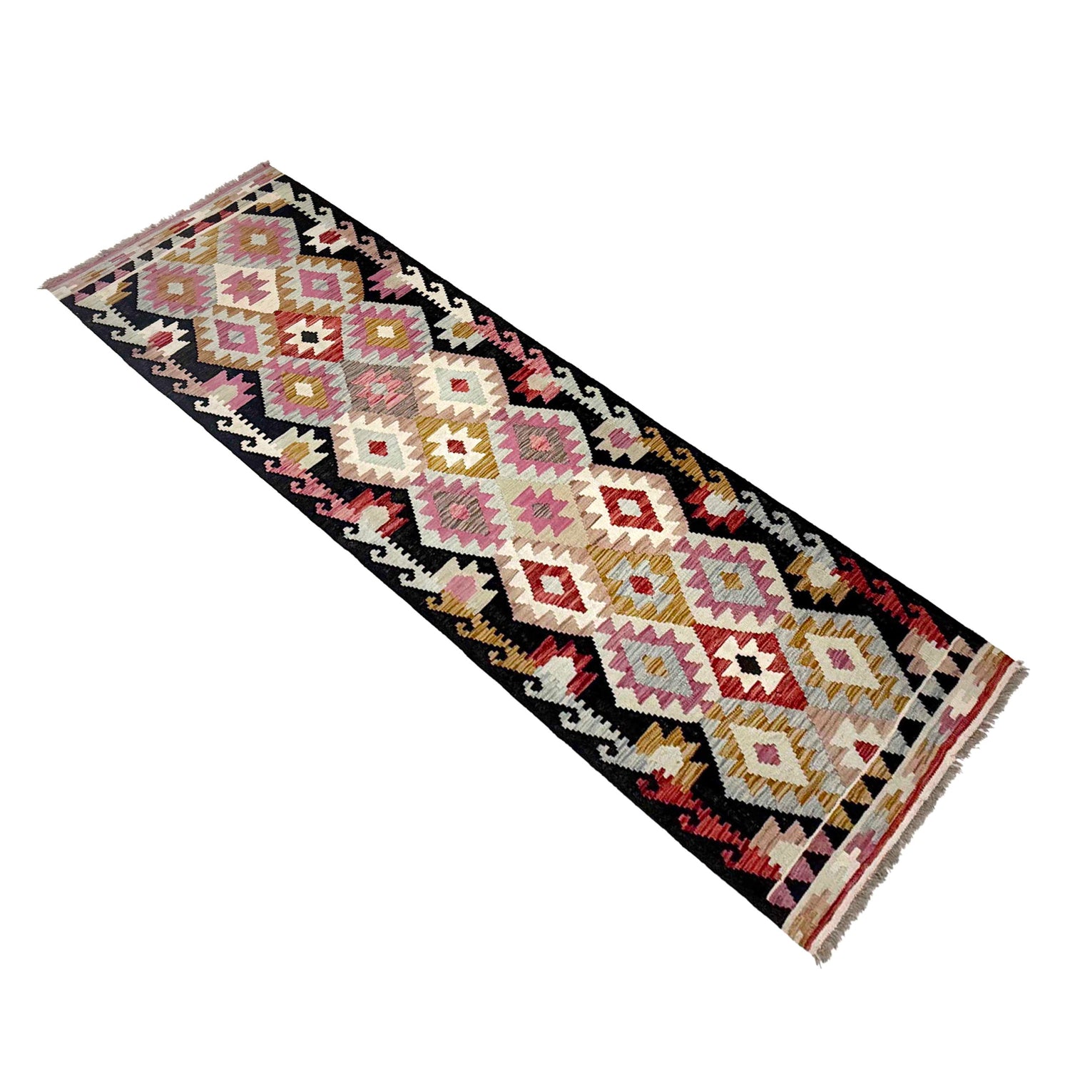 Handmade Multi Kilim Geometric 10' Runner