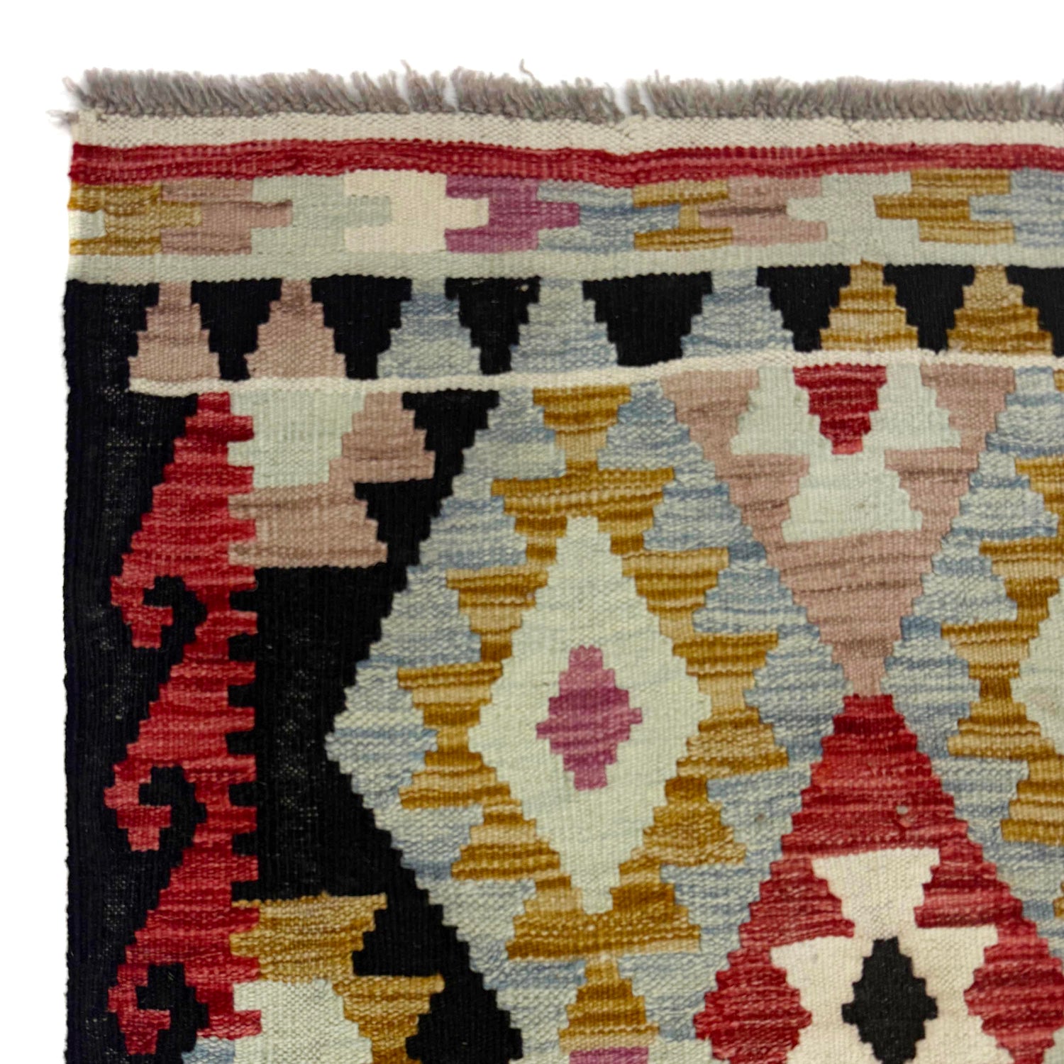Handmade Multi Kilim Geometric 10' Runner