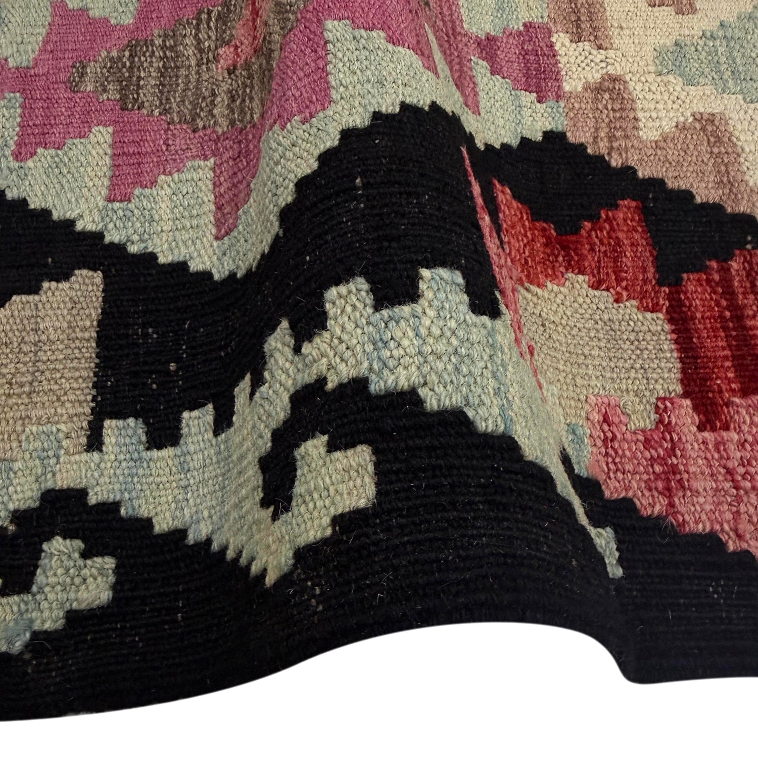Handmade Multi Kilim Geometric 10' Runner