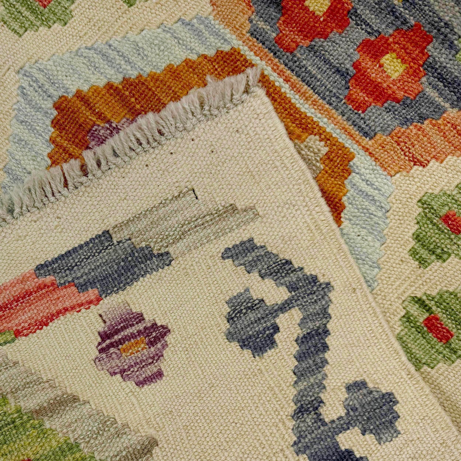 Handmade Multi Kilim Geometric 6' Runner