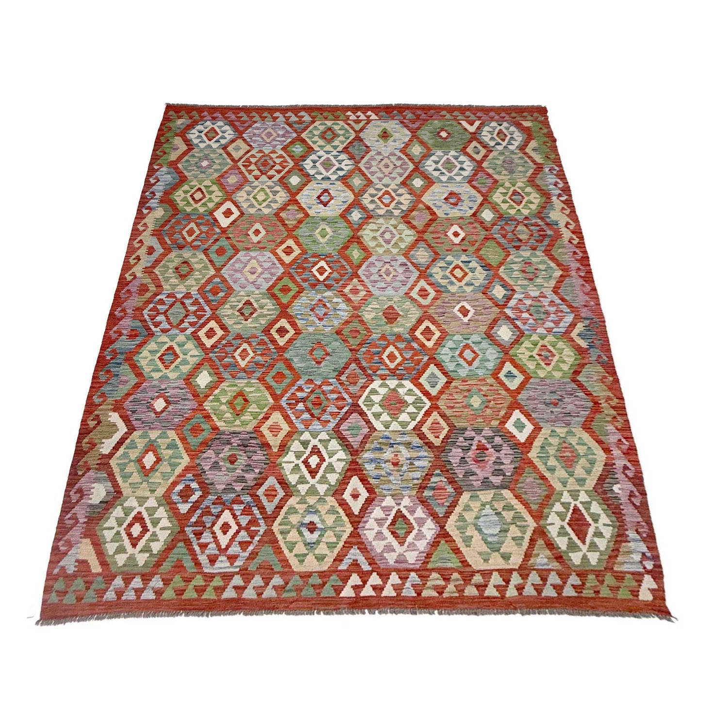 Handmade Multi Kilim Geometric 7x10 ft