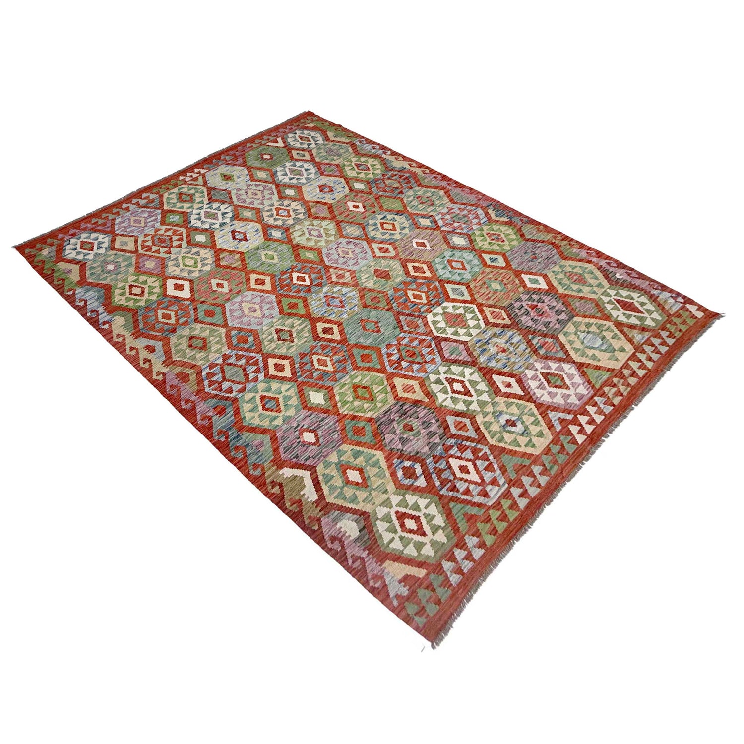 Handmade Multi Kilim Geometric 7x10 ft