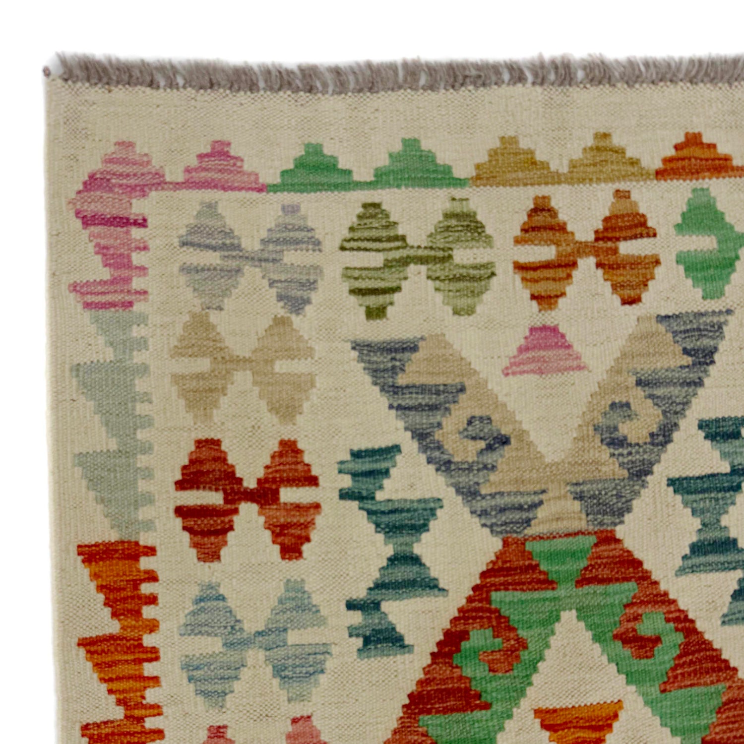 Handmade Multi Kilim Geometric 10' Runner