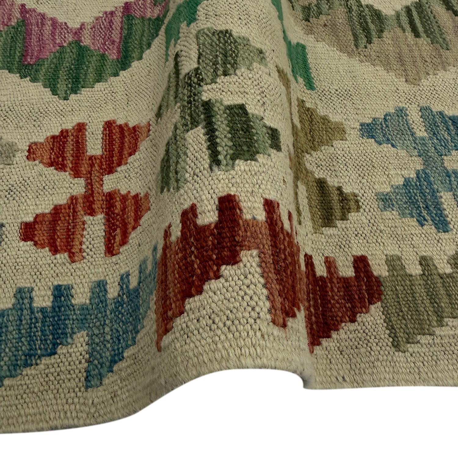 Handmade Multi Kilim Geometric 10' Runner