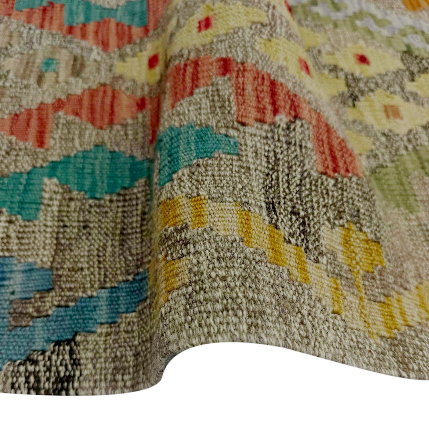 Handmade Multi Kilim Geometric 13' Runner