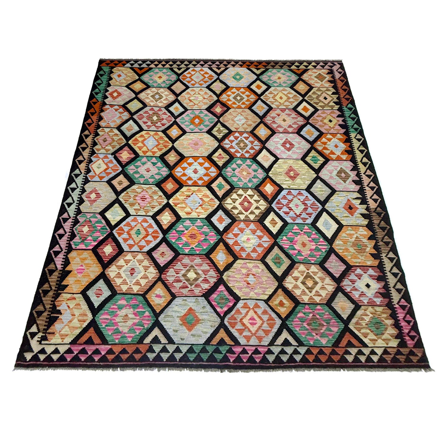 Handmade Multi Kilim Geometric 7x10 ft