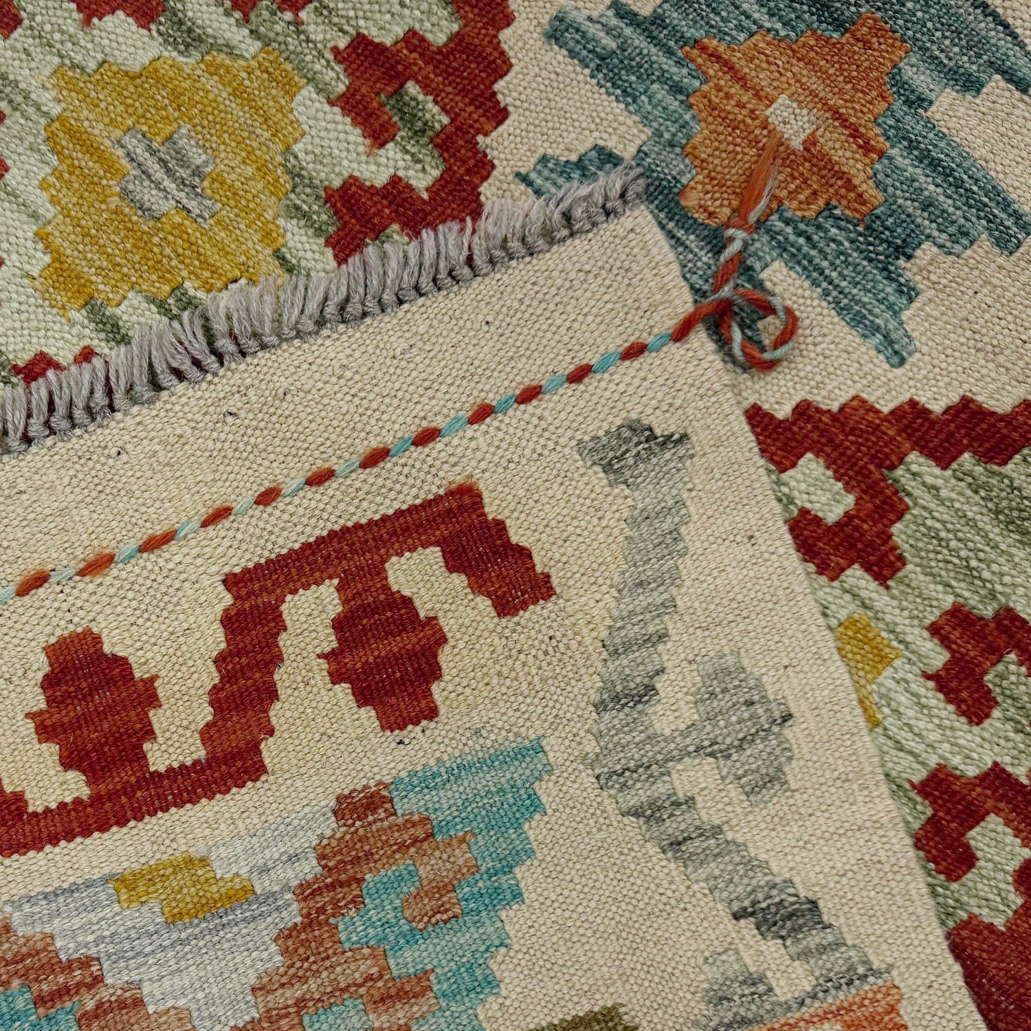 Handmade Multi Kilim Geometric 10' Runner