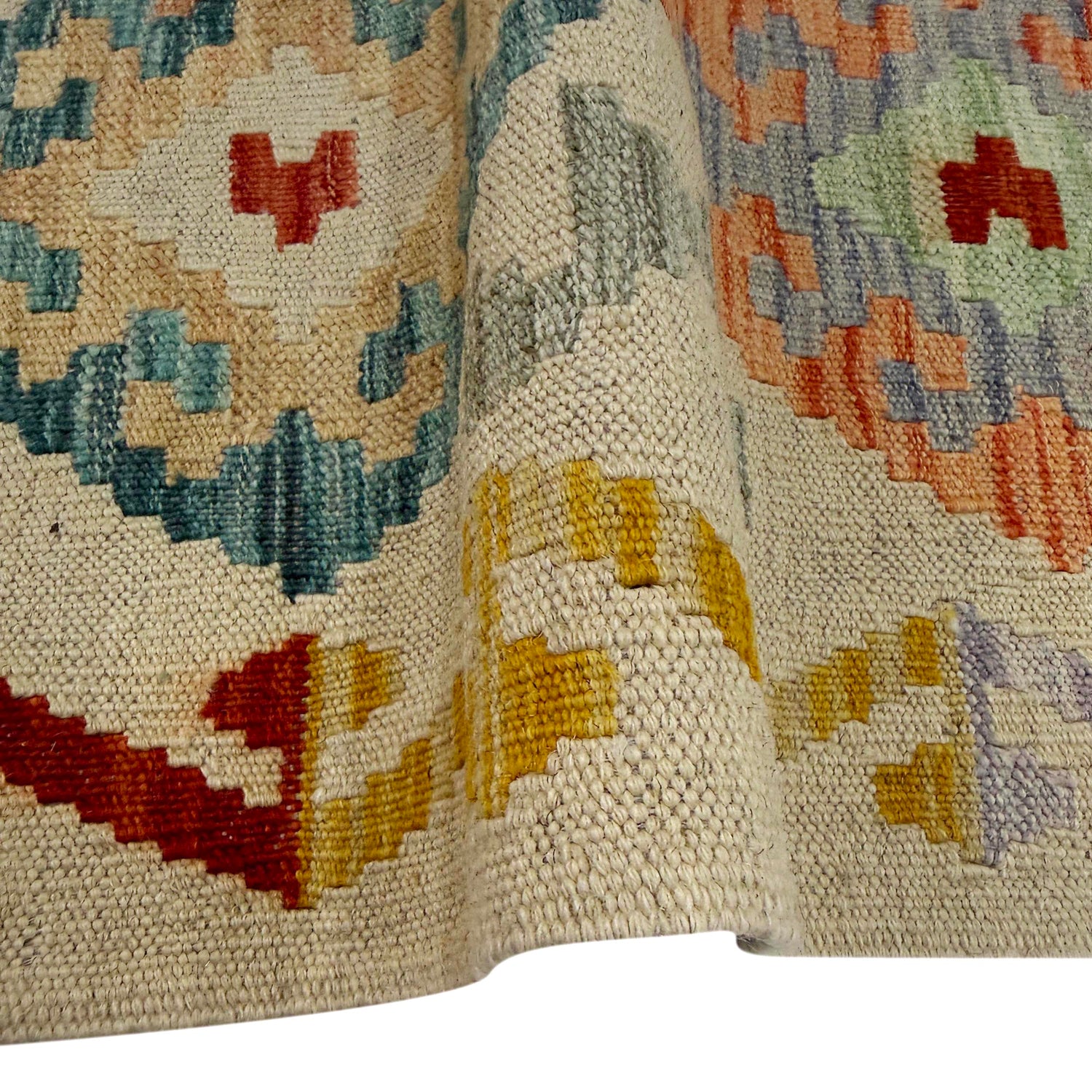 Handmade Multi Kilim Geometric 10' Runner