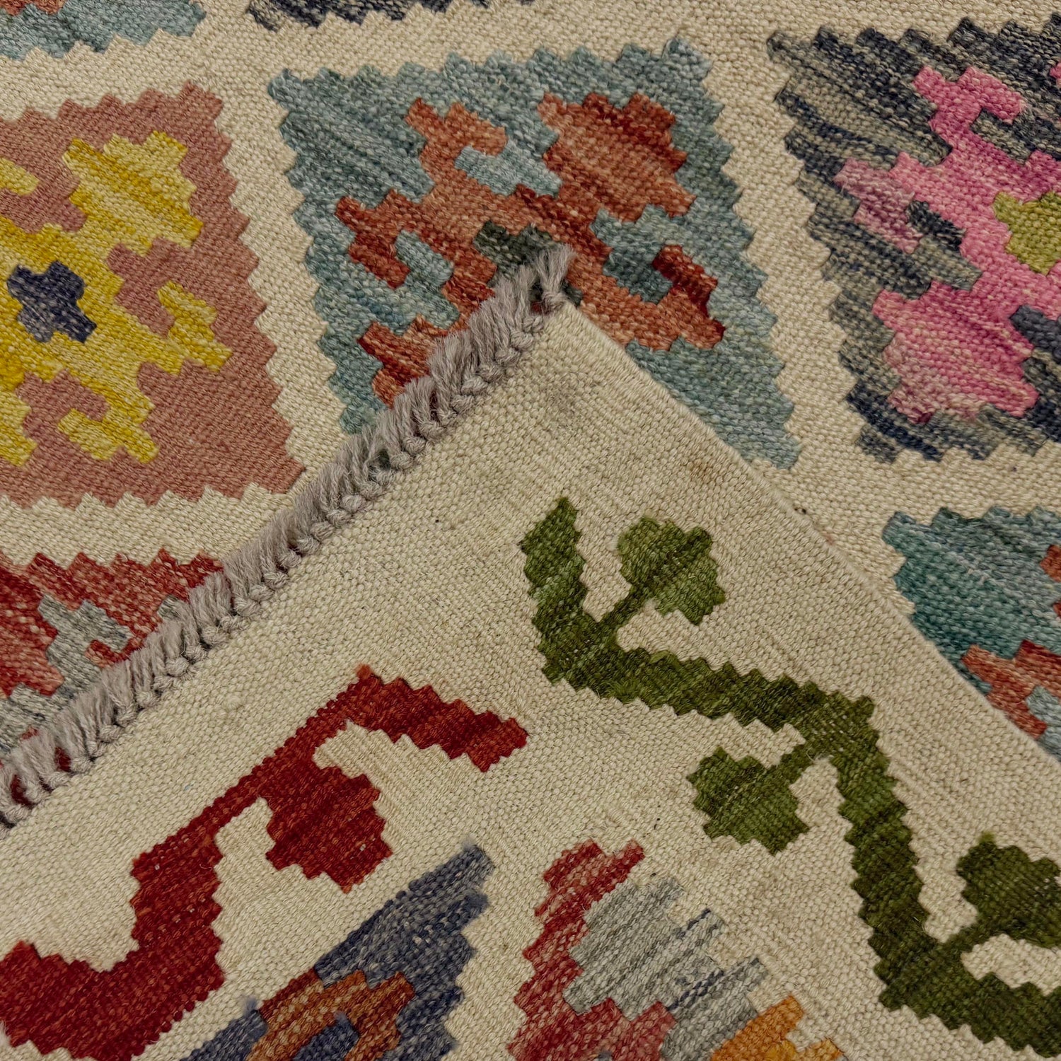 Handmade Multi Kilim Geometric 10' Runner