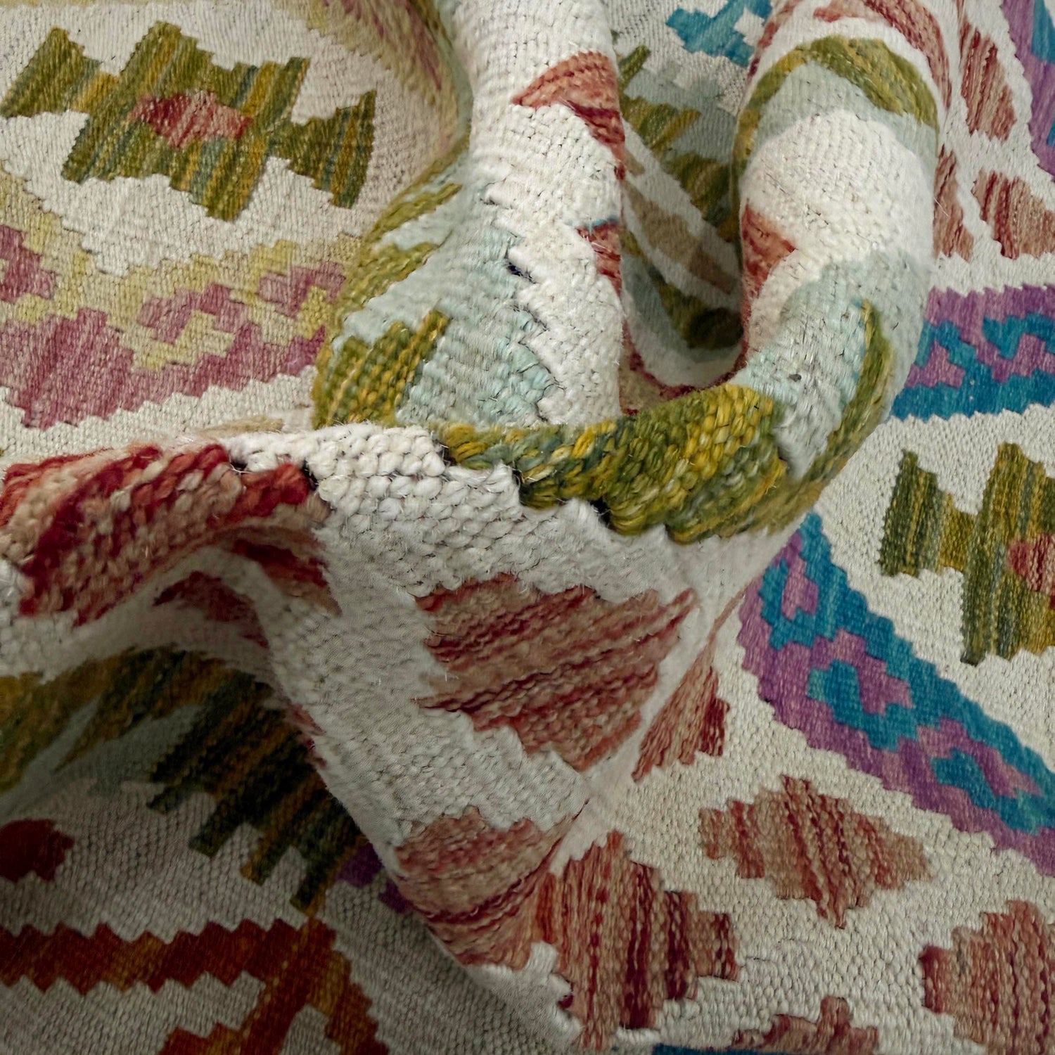 Handmade Multi Kilim Geometric 16' Runner